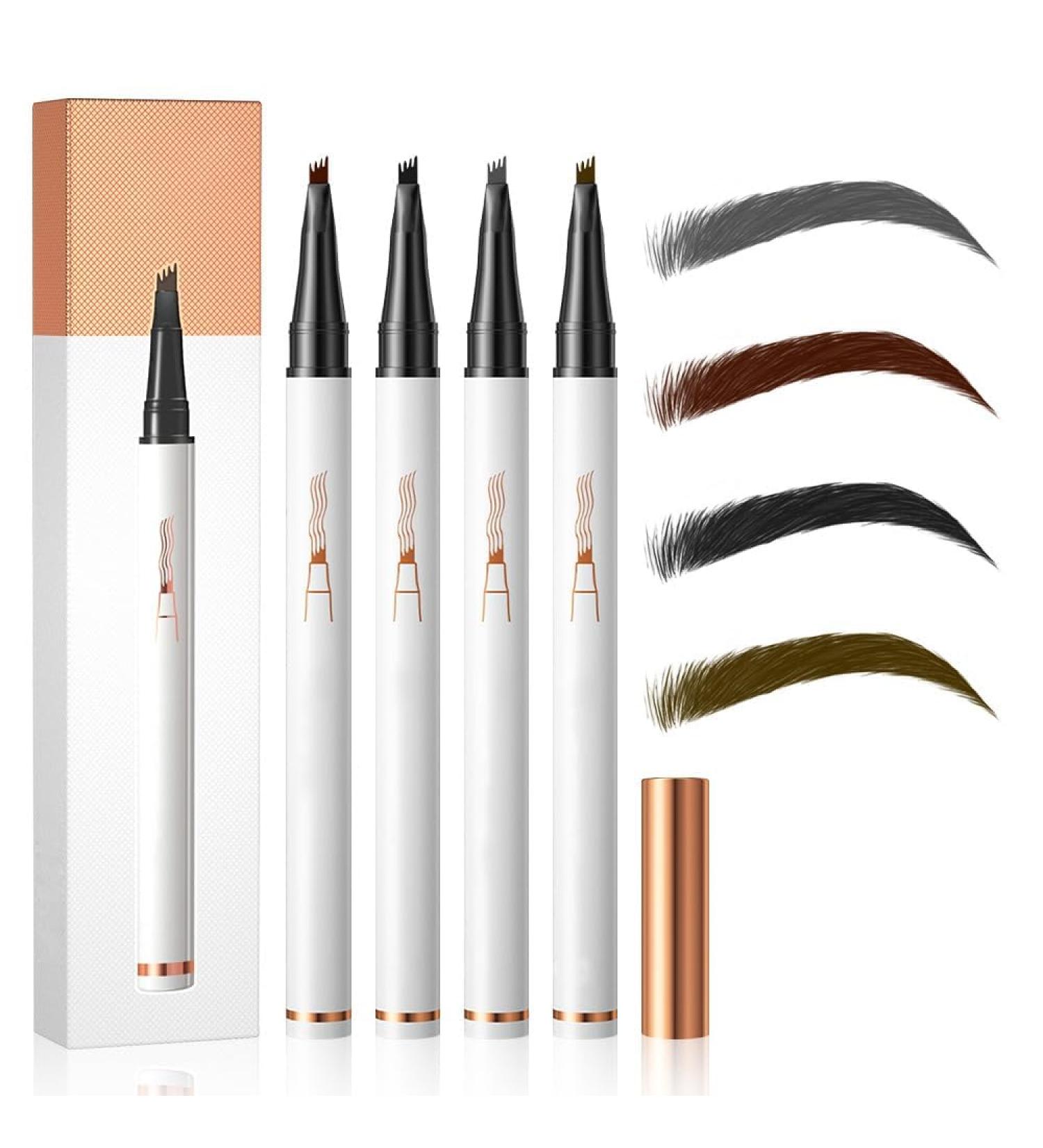 2024 Upgrade Magic Eyebrow Pencil 3D Waterproof Microblading Eyebrow Pencil Contouring Pen 4-Tip Eyebrow Pencil for Natural Eyeliner Makeup Eyebrow Microblading Pen (Light Brown) 4 Pcs - Buy Online on GoSupps.com