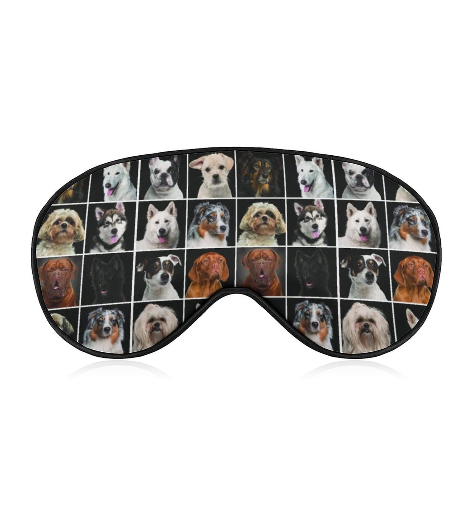 Portrait of Dogs Sleep Mask for Women | Adjustable Eye Shades with Elastic Strap - Perfect for Travel & Relaxation - Buy Online on GoSupps.com