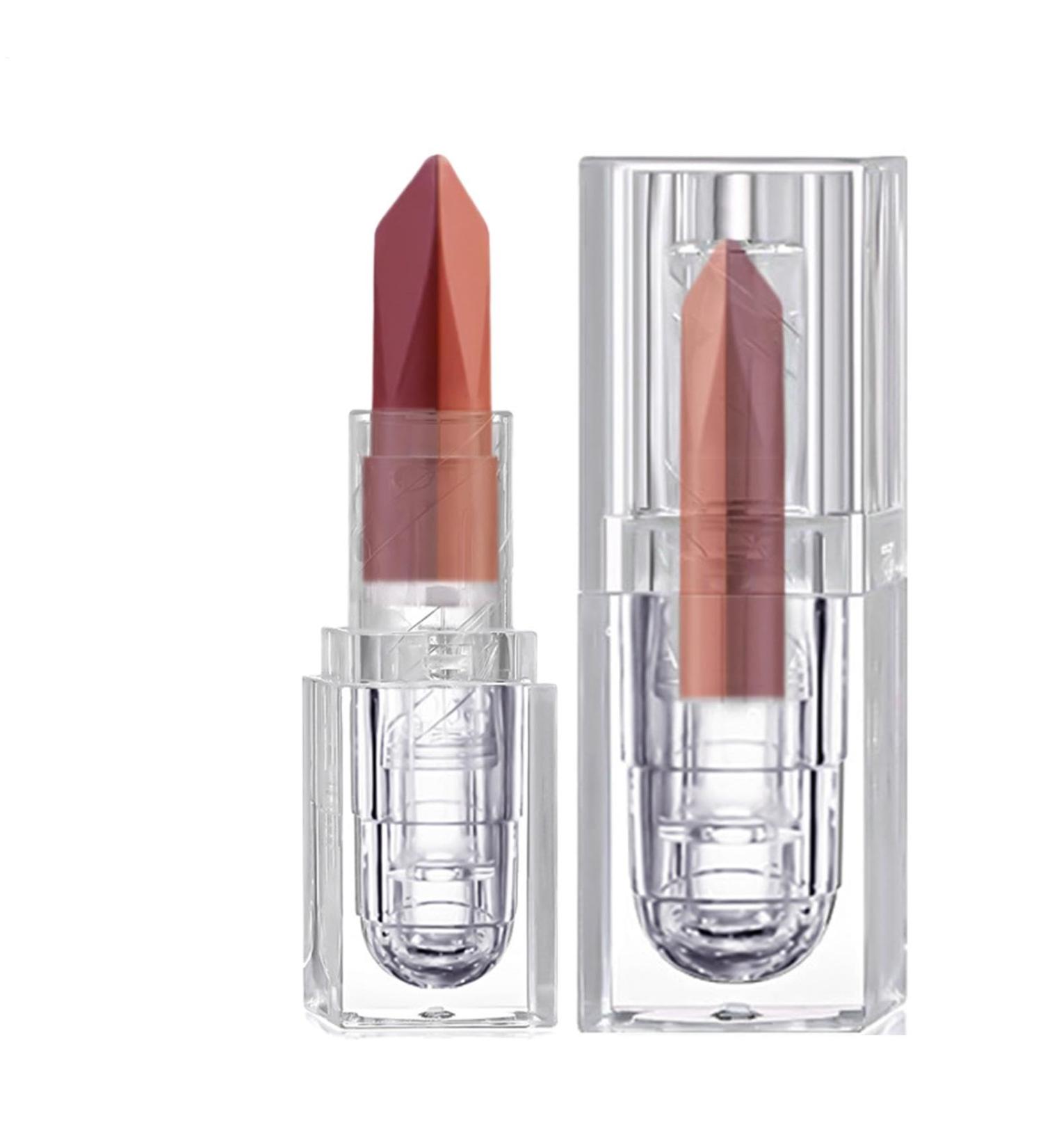 Matte Lip Gloss - Two-tone lipstick matte lip gloss matte makeup multifunctional lip stain two-tone lip gloss non-sticky moisturizing lipstick L - Buy Online on GoSupps.com
