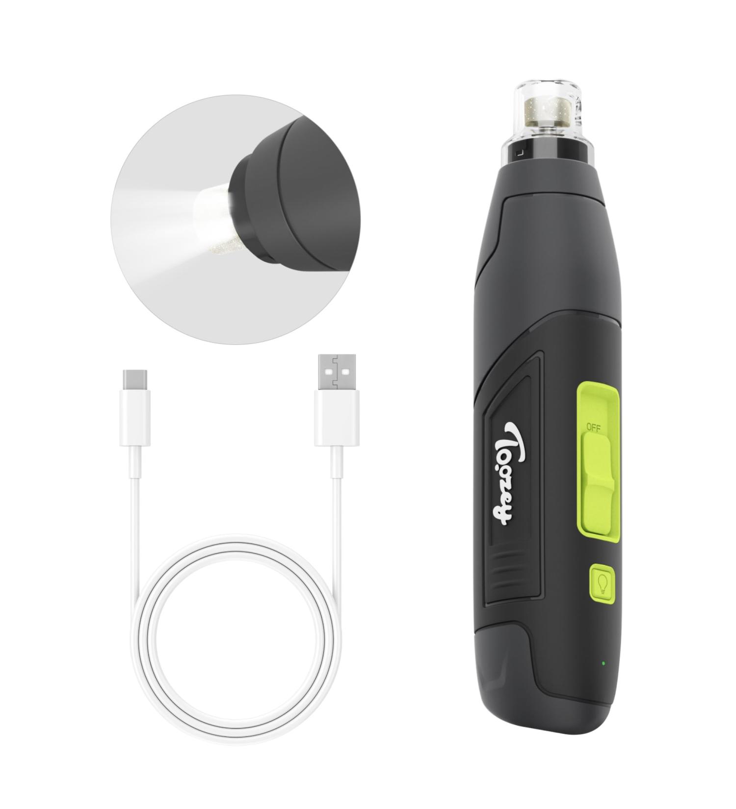 Toozey Claw Grinder for Dogs - 3 Speed Levels LED Light Powerful Electric Nail Clipper for Medium & Large Dogs - Yellow - Buy Online on GoSupps.com