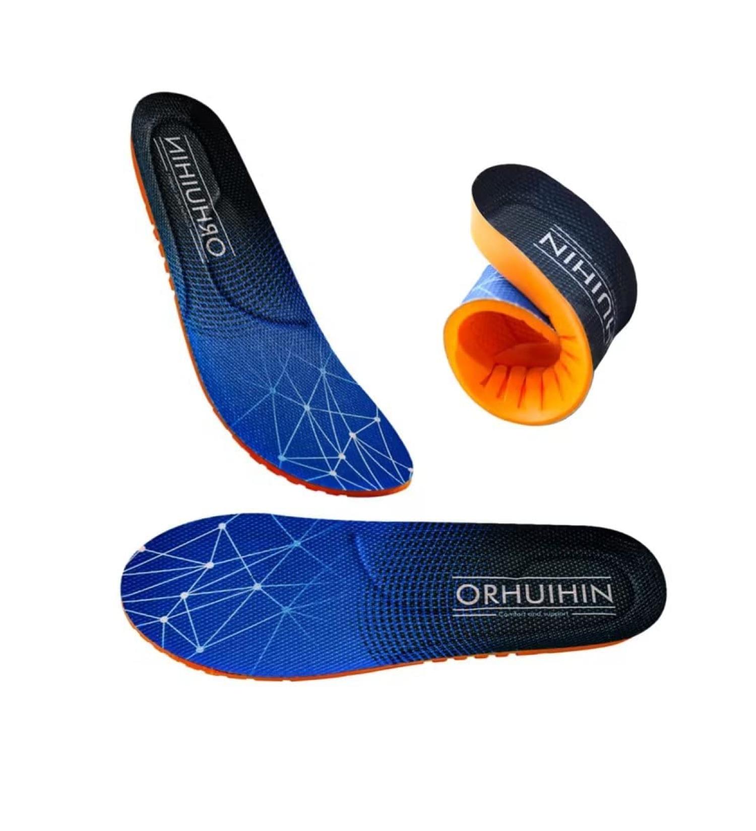 2 Pairs PU Memory Foam Insoles for All-Day Comfort - Shock Absorbing & Cushioned Boot Insoles for Men & Women | Size 11 Women / 9 Men - Orange - Buy Online on GoSupps.com