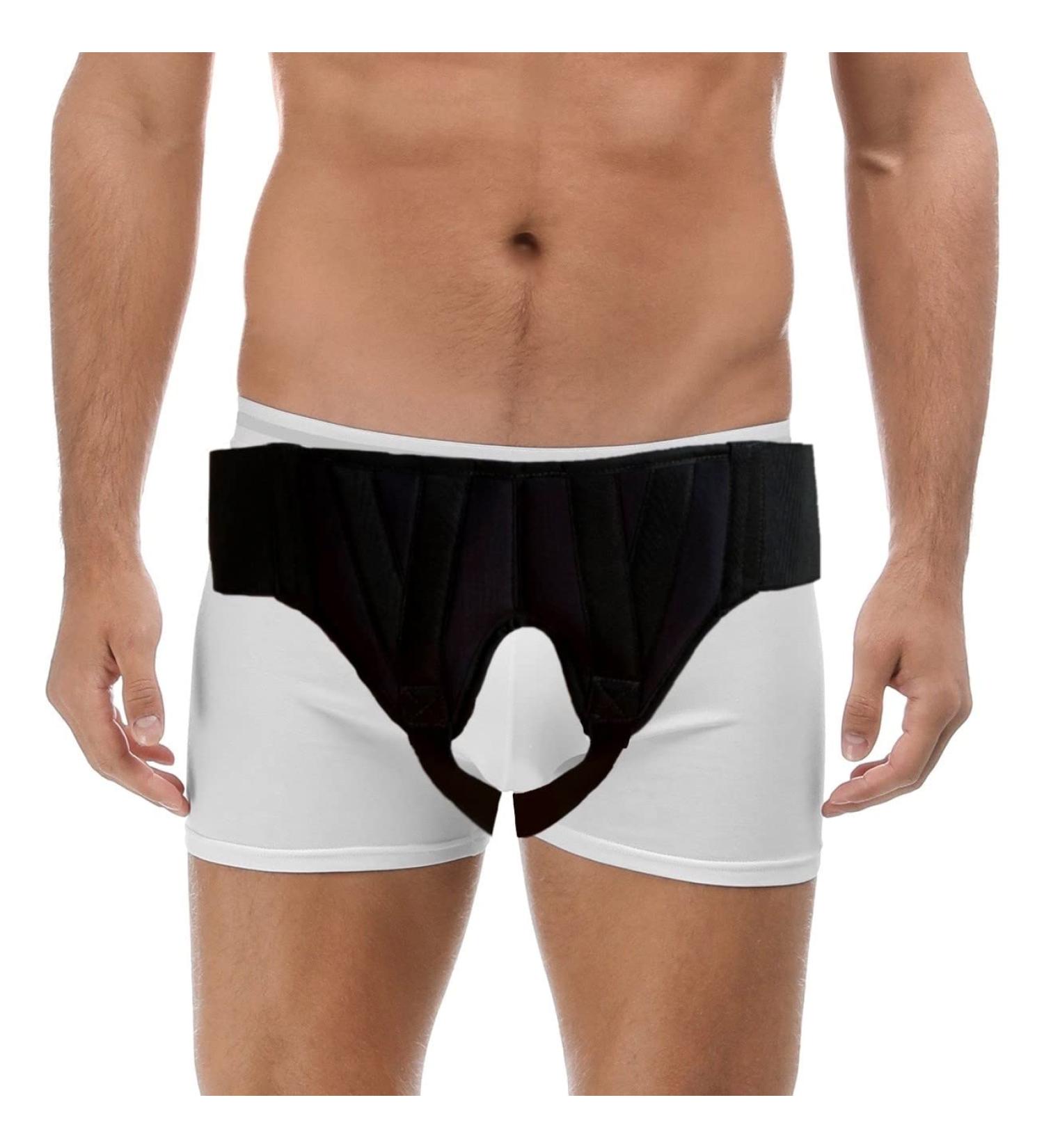 FLEXAMED Double Inguinal Hernia Groin Belt Black (M 32-36) - Medium Size - Buy Online on GoSupps.com