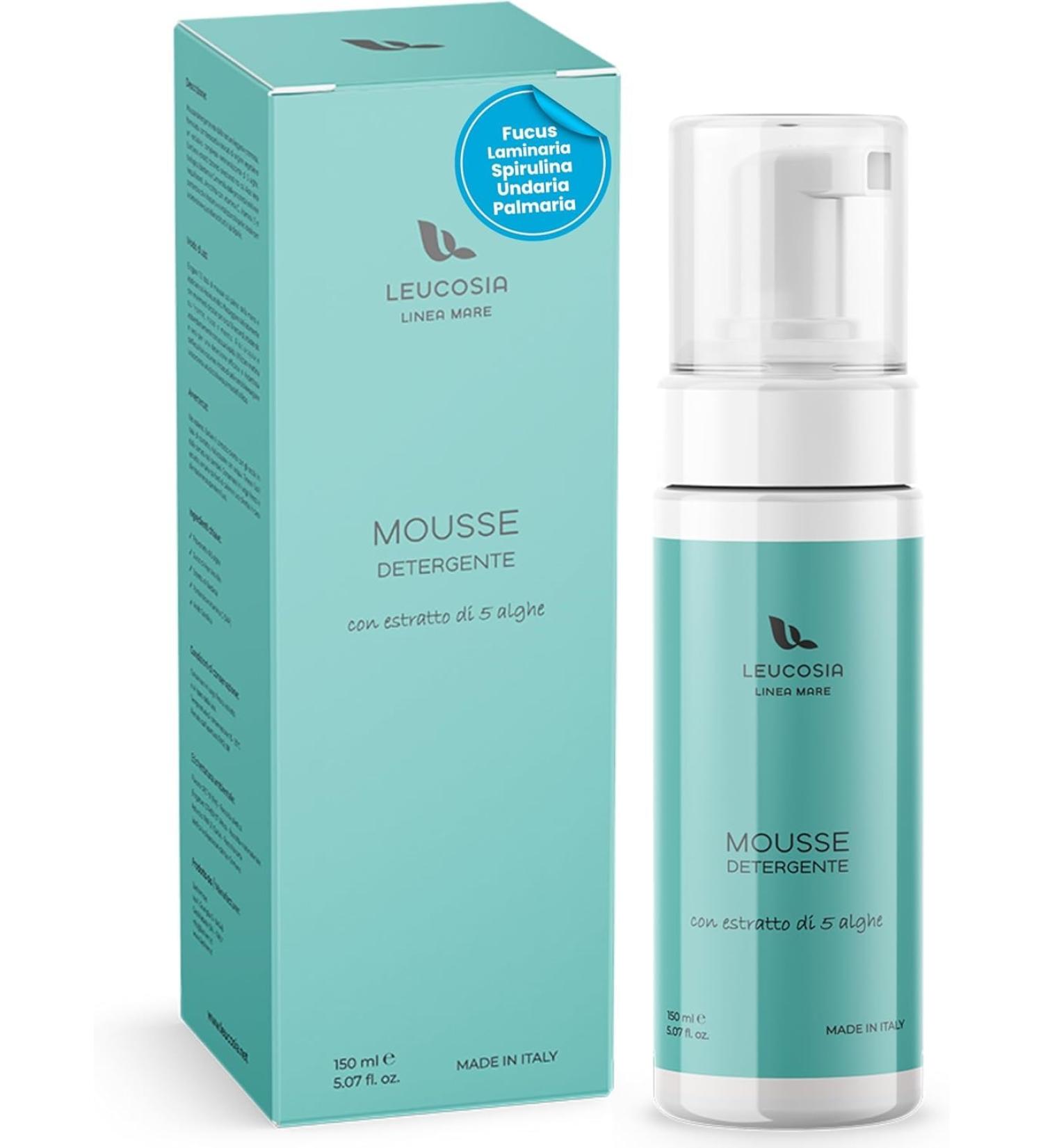 Leucosia Phytocosmetics Leucosia Korean Facial Cleansing Mousse with 5 Sea Algae 150ml Delicate Skin with Salicylic Acid Aloe Vera and Vitamin C for All Skin Types Foaming Face Cleanser Made in