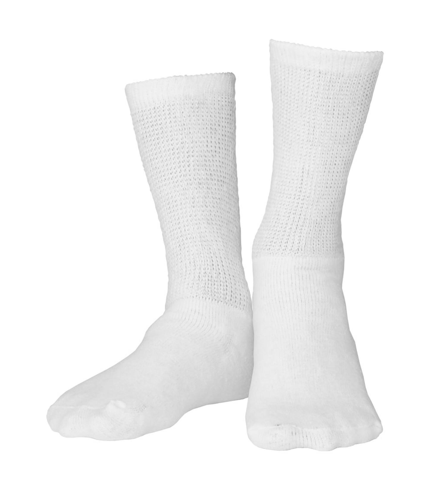 Truform Diabetic Socks for Men & Women - Medical Crew Length Mid Calf 3 Pairs - White - Optimal Comfort & Support - Buy Online on GoSupps.com