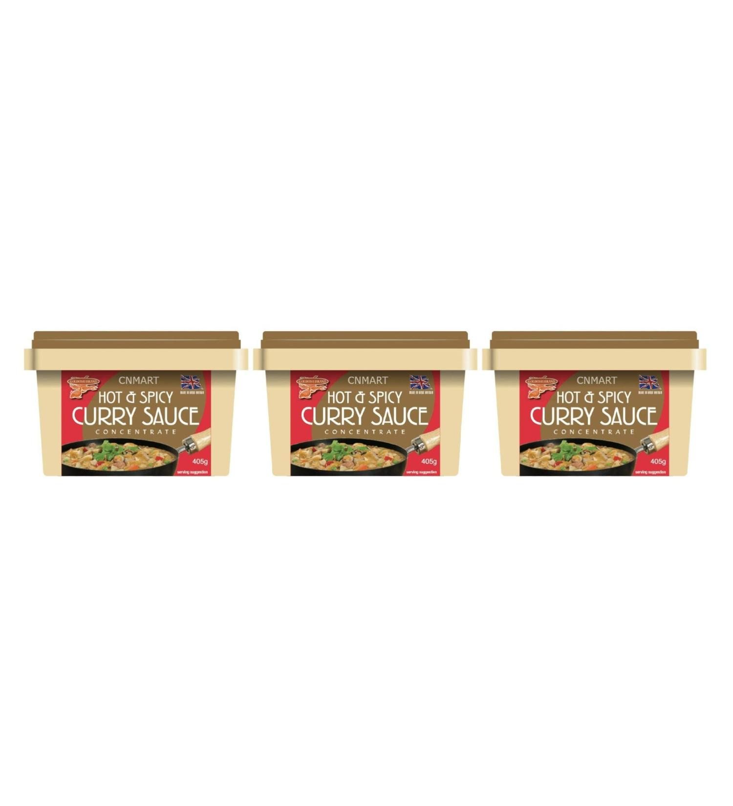 Goldfish Chinese Takeaway Curry Sauce Paste Concentrate 405g Hot and Spicy (Pack of 3) by CNMART - Buy Online on GoSupps.com