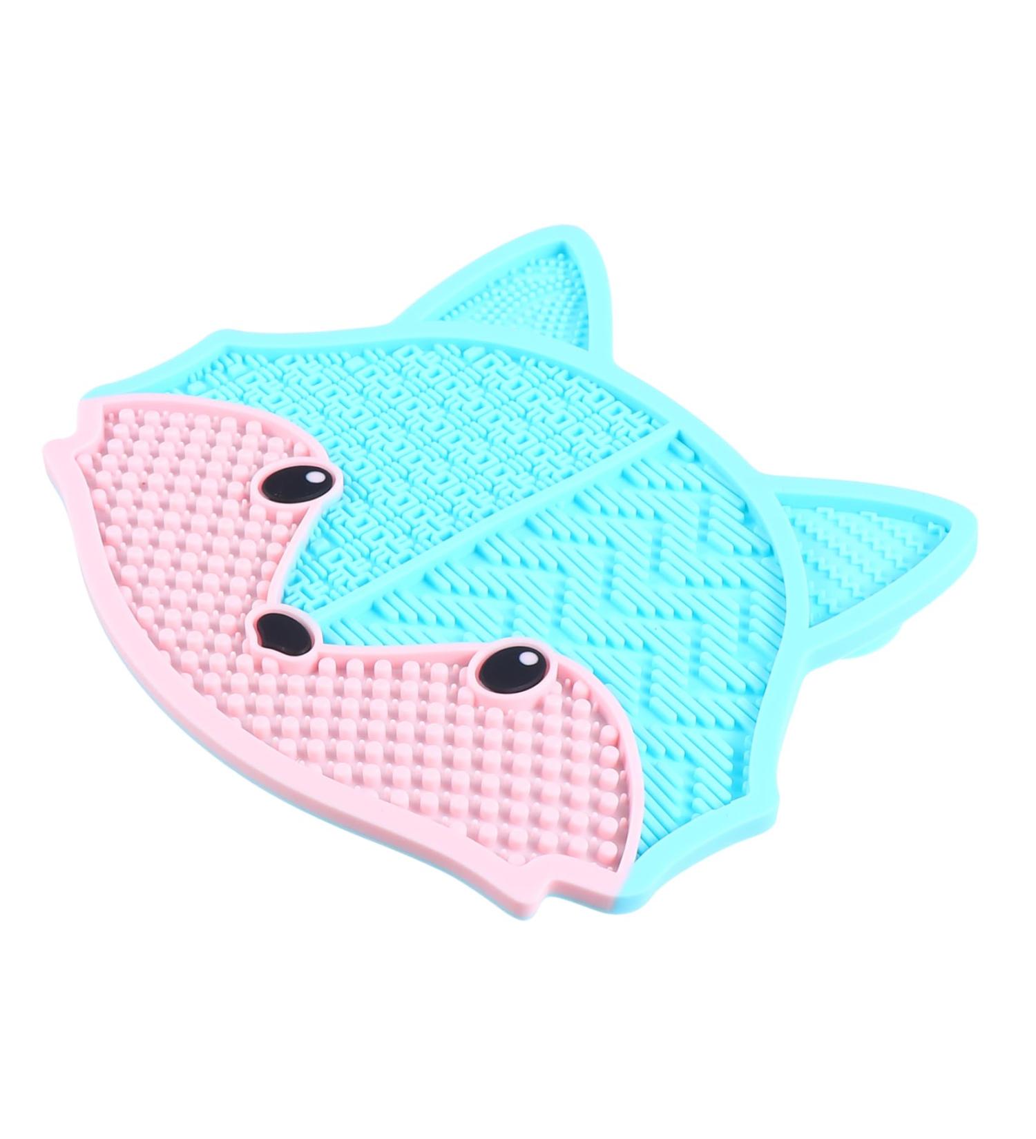 Buy Fox Scrub Makeup Cleaning Mat - Portable Brush Cleaner 17x15cm Blue | Essential Makeup Tools & Supplies for Flawless Cosmetics - Buy Online on GoSupps.com
