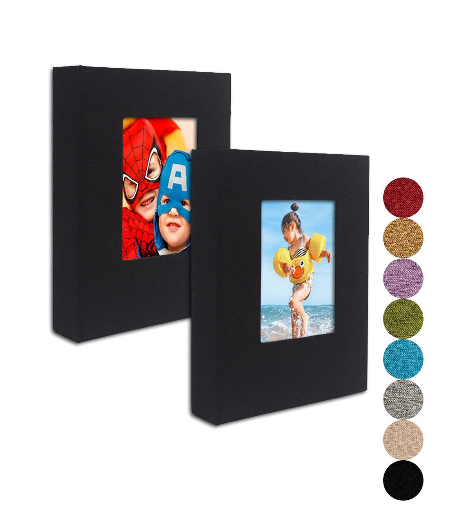 5x7 Photo Album 2 Pack - Holds 52 Pictures - Linen Cover - Front Window - Black Fabric - Small Size 5x7 Inches - Buy Online on GoSupps.com