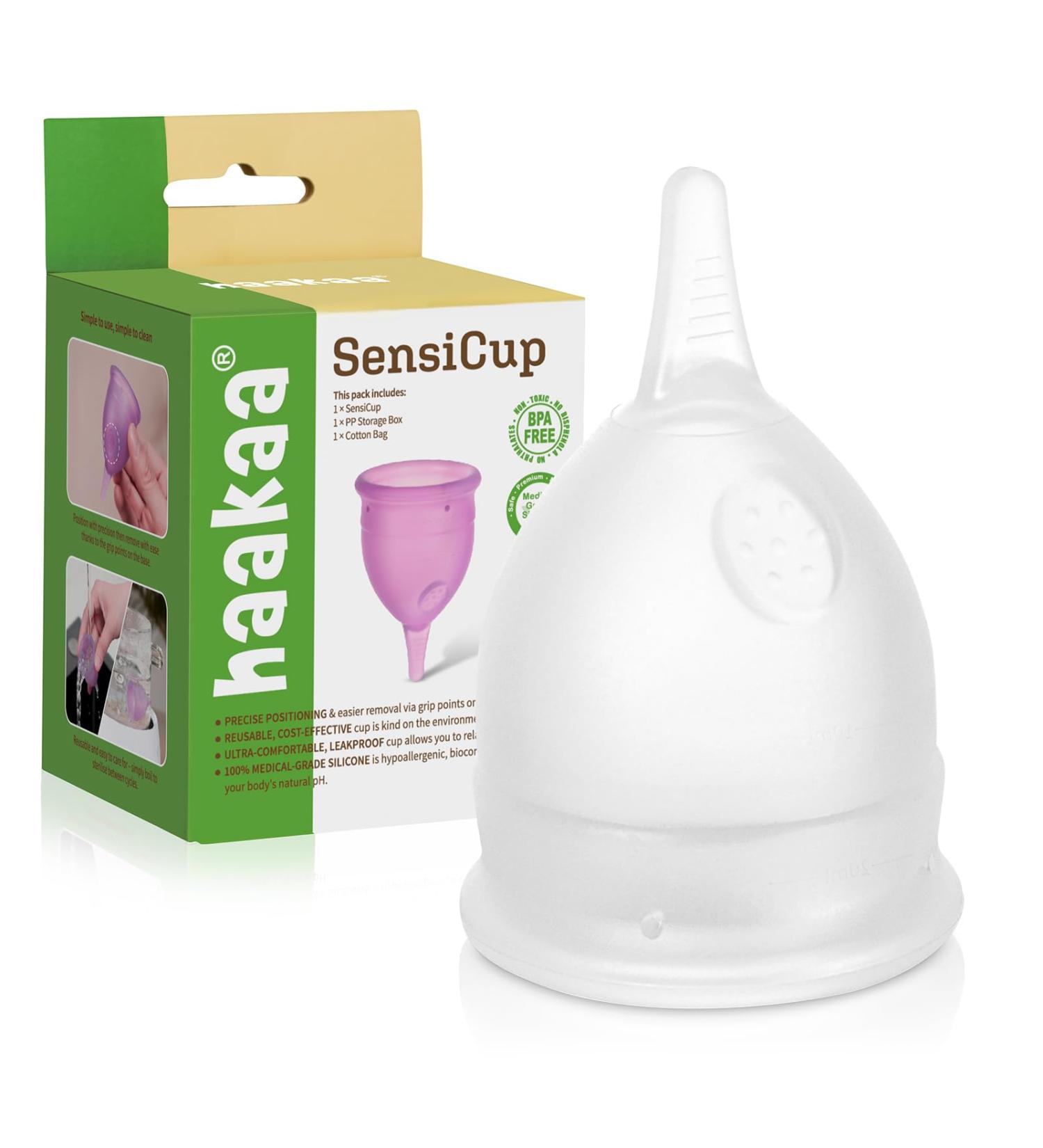 Haakaa Sensicup Menstrual Cup | Medical Grade Silicone | Eco-Friendly Alternative to Tampons & Pads | 20ml - 1pc - Buy Online on GoSupps.com