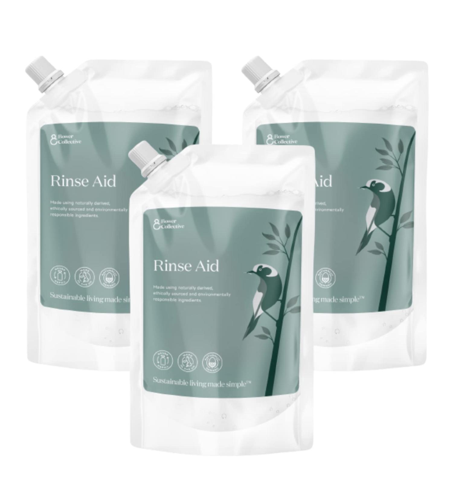Bower Collective Natural Dishwasher Rinse Aid Refill - 3 Litre (3 x 1L) | Concentrated Detergent | Fragrance-Free - Buy Online on GoSupps.com