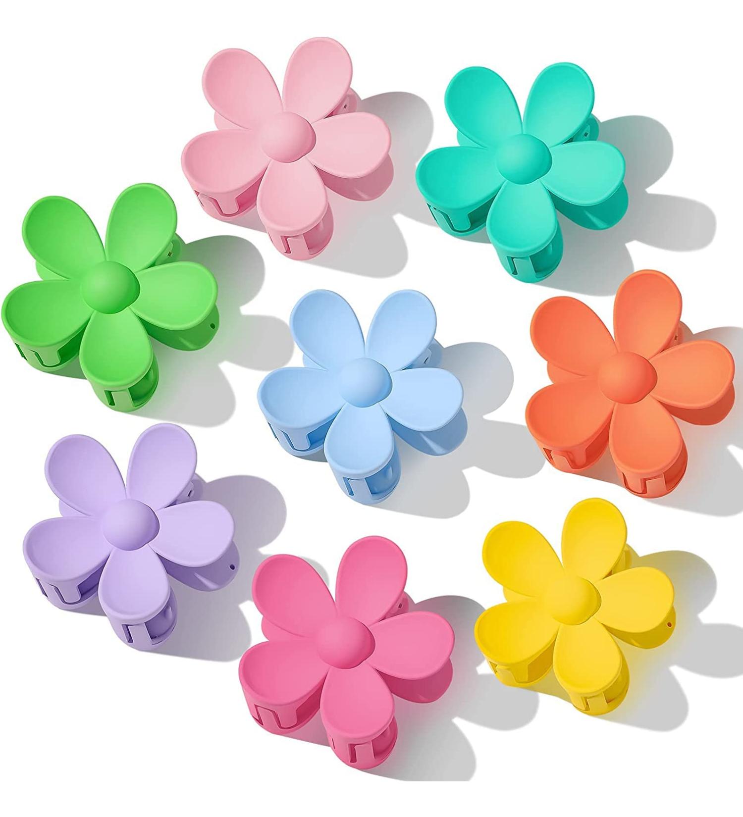 8Pcs Hair Claw Clips Matte Flower Hair Clips Strong Hold Hair Jaw Clamps for Medium Thick Hair Non Slip Big Hair Accessories for Women and Girls (8 Colors) - Buy Online on GoSupps.com