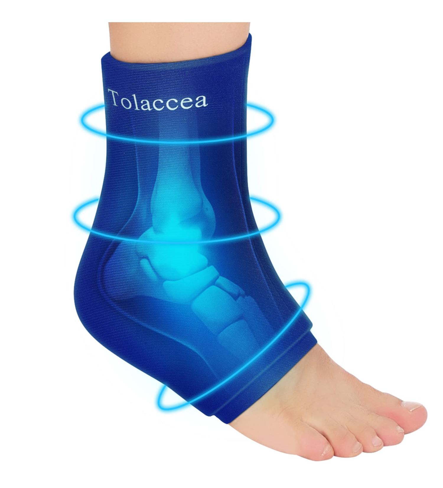 Ankle Foot Ice Pack Wrap for Injuries | Reusable Gel Cold Pack with Compression Therapy | Hot & Cold Therapy Flexible Pack for Achilles Tendonitis & Plantar Fasciitis - L (1 Pack) - Buy Online on GoSupps.com