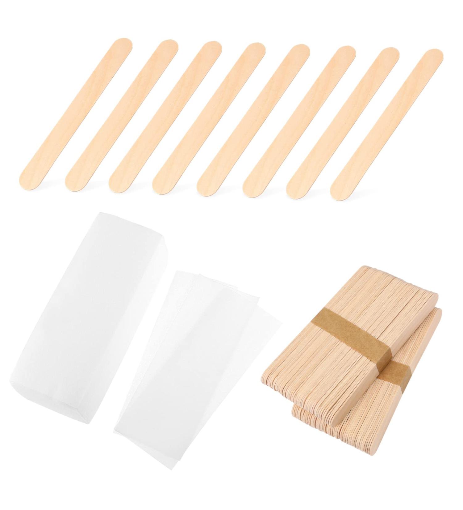 Beatifufu 200 Pcs Wax Paper & Applicator Sticks - Premium Hair Removal Wax Strips for Body & Face - Buy Online on GoSupps.com