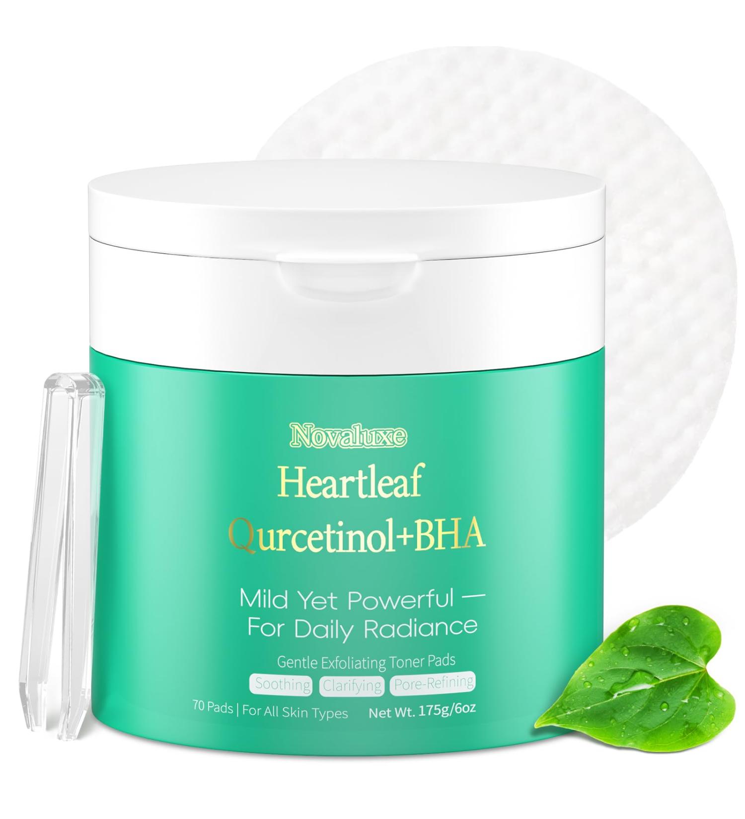 Novaluxe Zero Pore Pads Toner Pads for Deep Facial Cleansing & Exfoliating Pads with Heartleaf Quercetinol & BHA for All Skin Types Cotton Rounds for Face Korean Skin Care 70 Pads - Buy Online on GoSupps.com