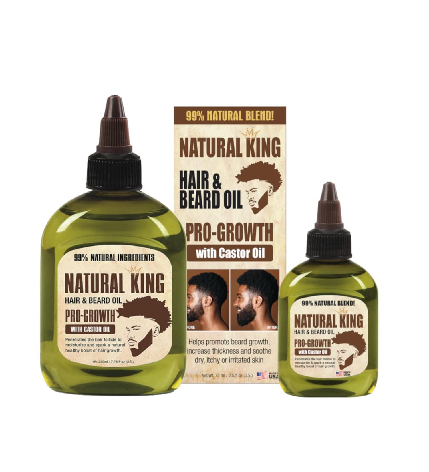 Buy Natural King Pro-Growth Castor Hair & Beard Oil Set (7.1 oz & 2.5 oz) - International Shipping Available - Buy Online on GoSupps.com