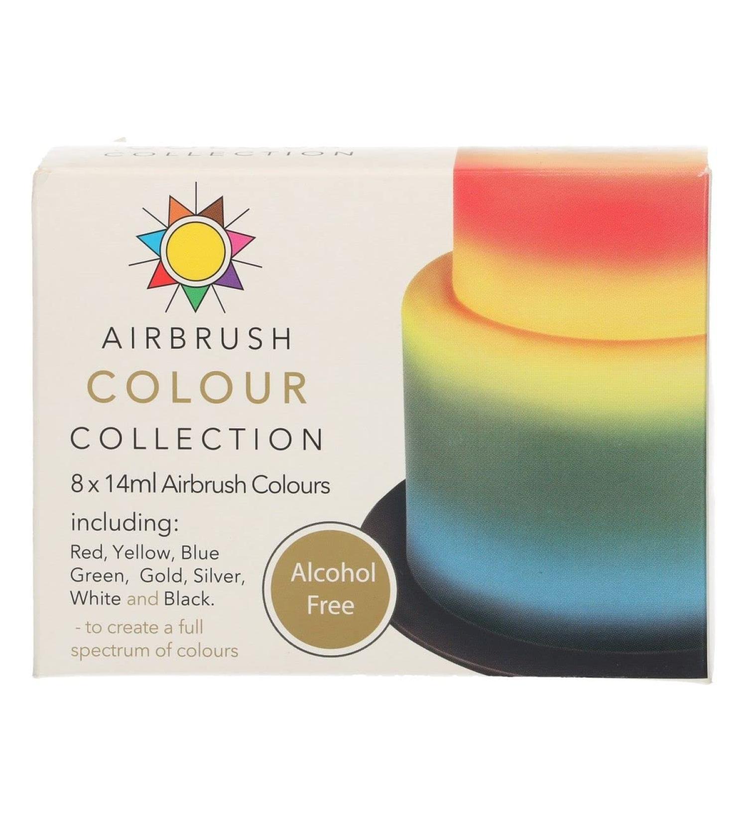 Sugarflair Alcohol Free Airbrush Colour Collection 8x 14ml