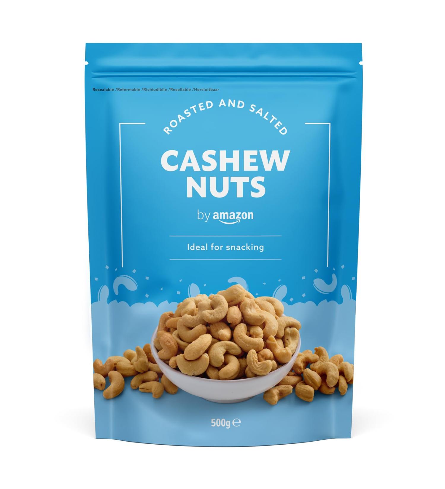 Amazon Roasted and Salted Cashew Nuts 500g - Premium Quality Snack - Buy Online on GoSupps.com