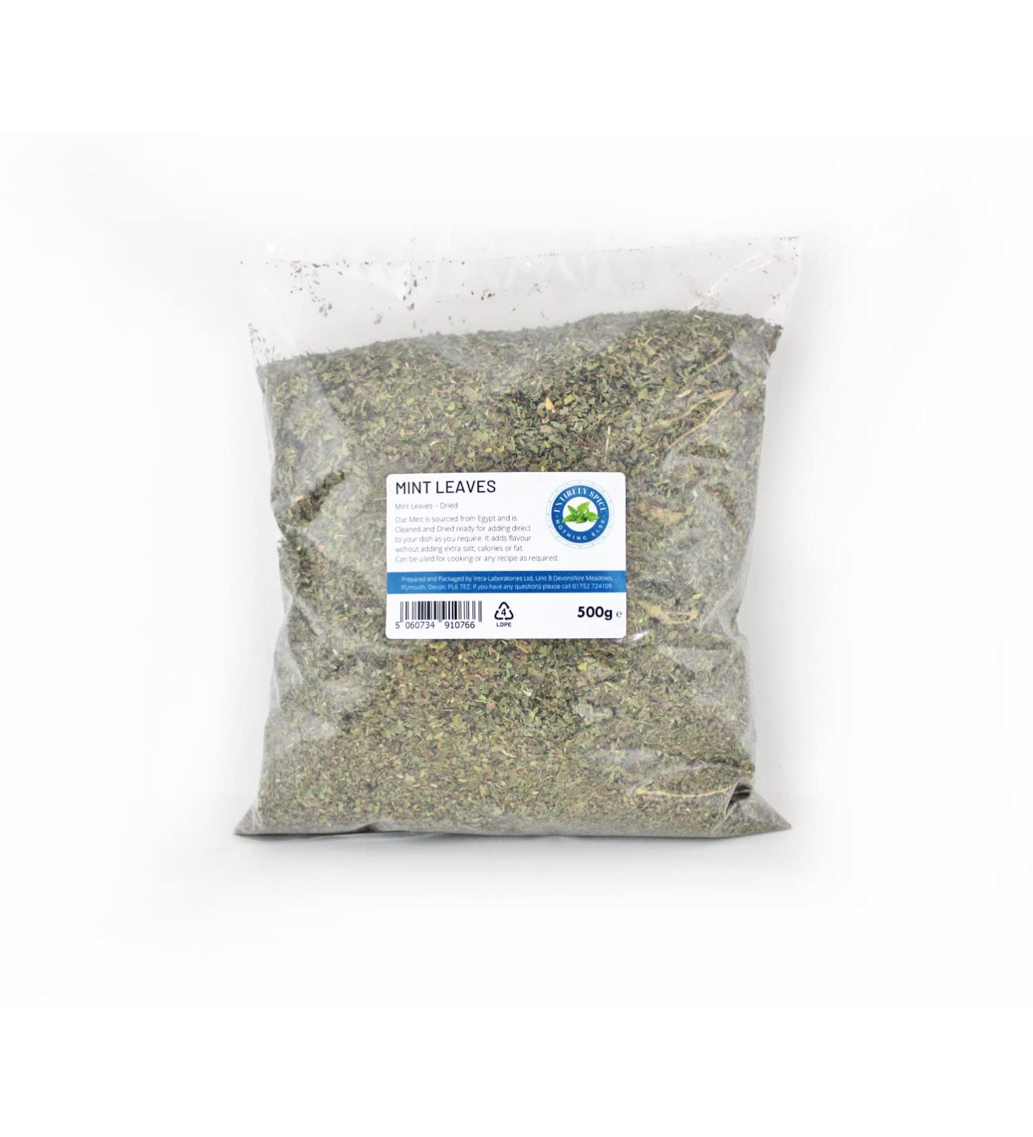 Premium Food Grade Chopped Dried Mint 500g - High-Quality Ingredients - Buy Online on GoSupps.com