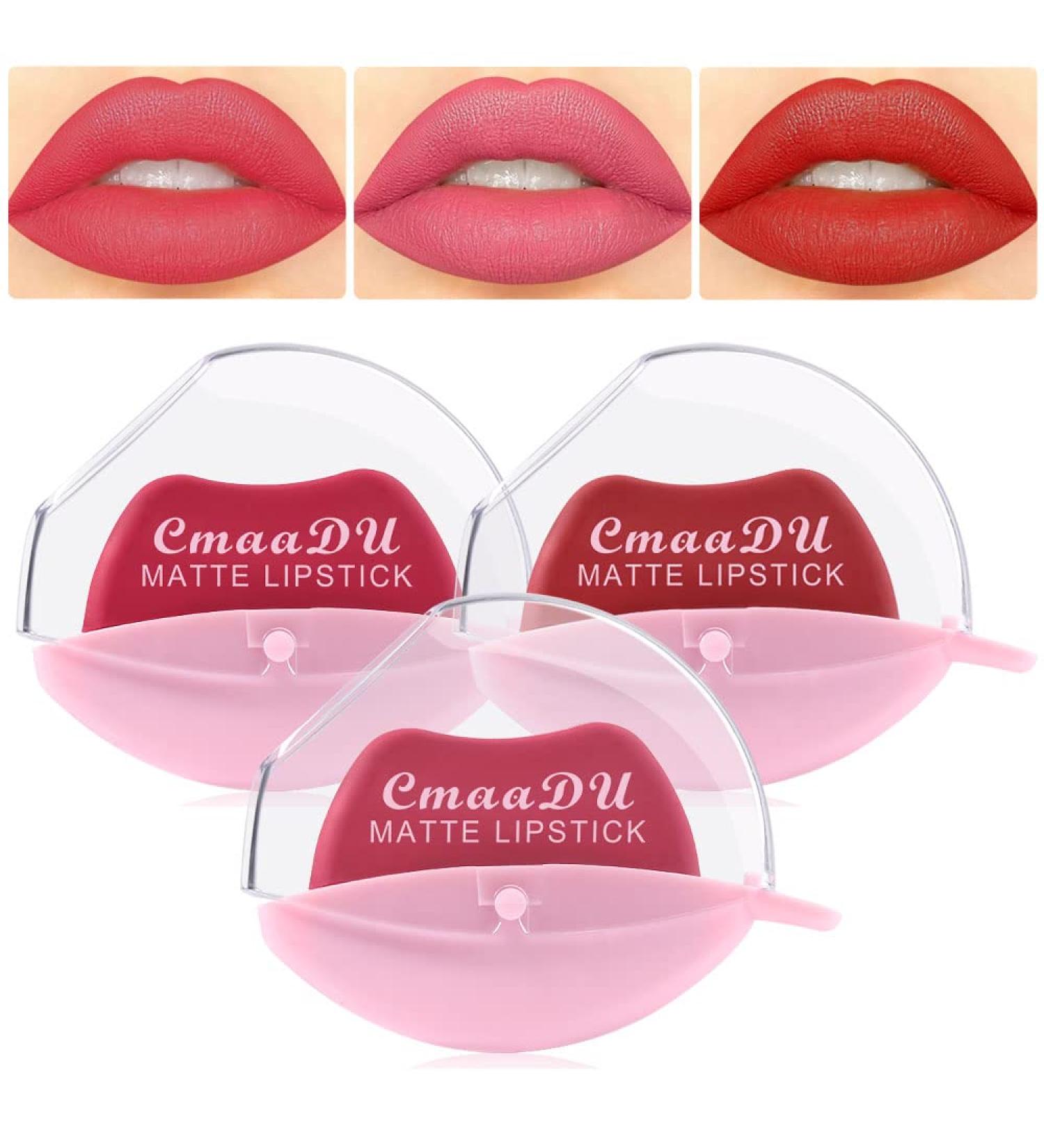 3Pcs Ruby Orange Red Nude Pink Mauve Matte Velvet Lazy Lipstick Set - Long Lasting & Waterproof Smudge Proof Lip Stick Packs for Women - Labiales Matte Larga Duracion 24 - 3 Count - Buy Online on GoSupps.com