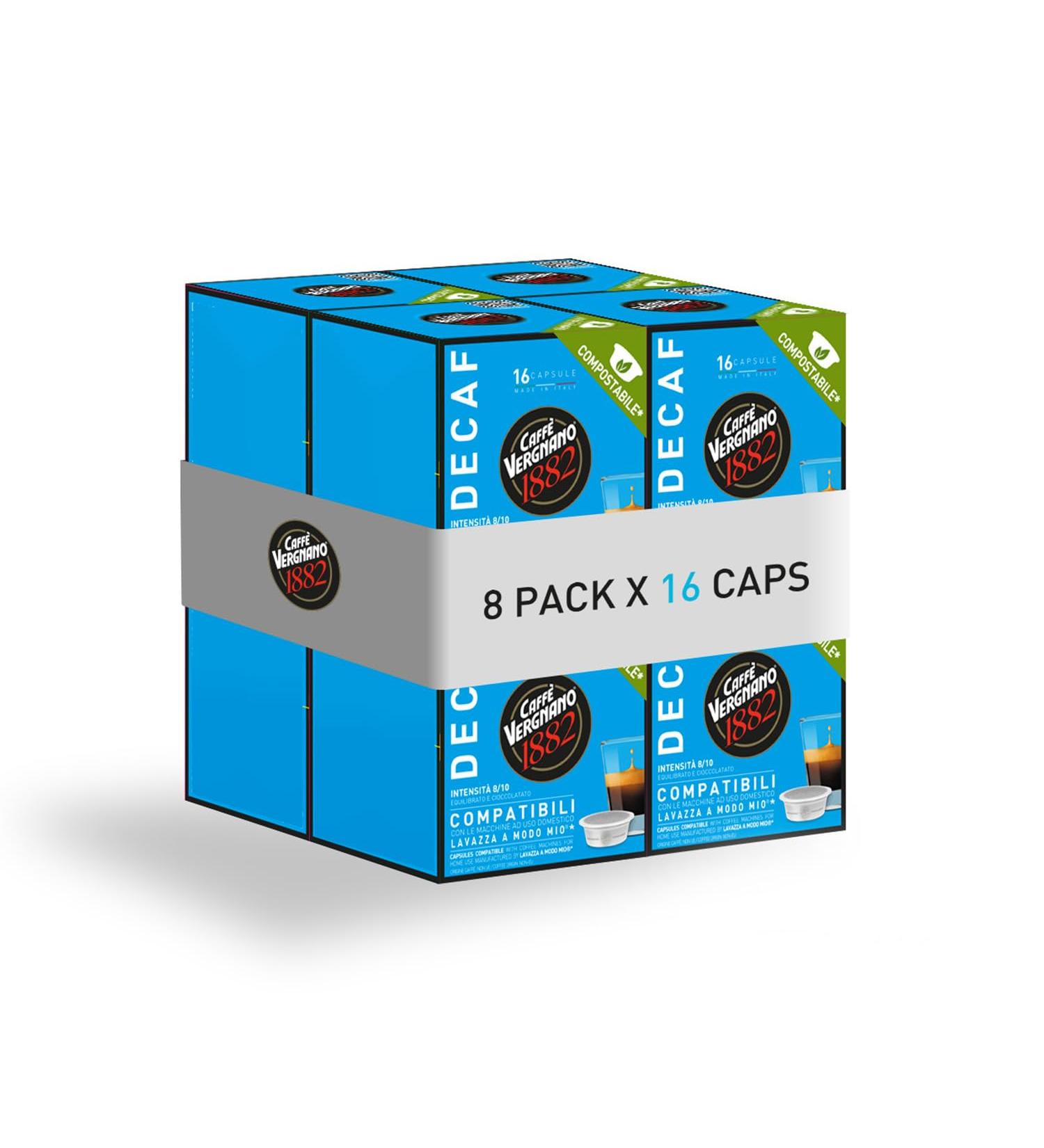  Caff Vergnano 1882 Caff Vergnano 1882 Lavazza a Modo Mio compatible compostable decaffeinated coffee capsules 128 units - 1 kg - Buy Online on GoSupps.com