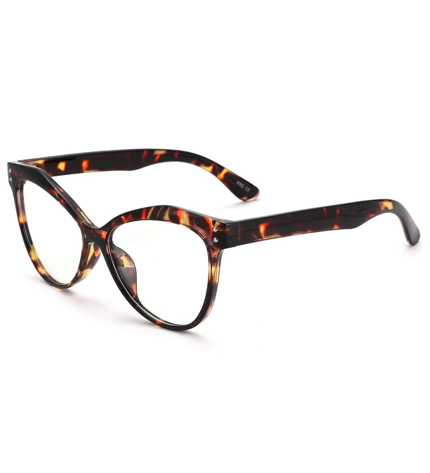 Bifocal Cateye Blue Light Blocking Glasses for Women | 2.0x Magnification | Retro Leopard Design - Buy Online on GoSupps.com