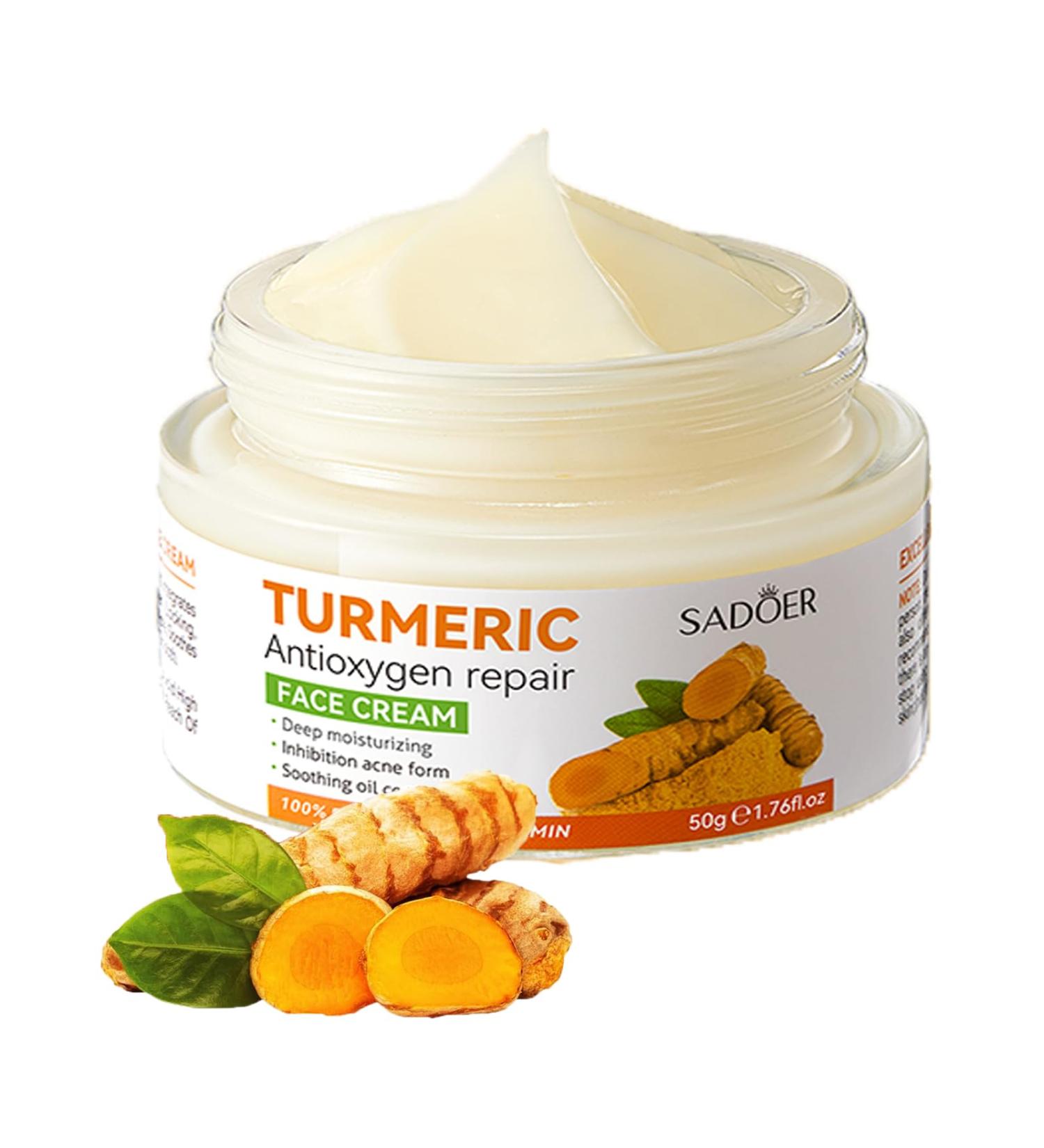 Lustwieta Turmeric Face Cream - Face Moisturiser Cream - Anti Aging Face Cream Brightening Face Cream for Radiant&Glowing Skin Cream for Dark Spots Wrinkles Even Skin Tone 50g yellow - Buy Online on GoSupps.com