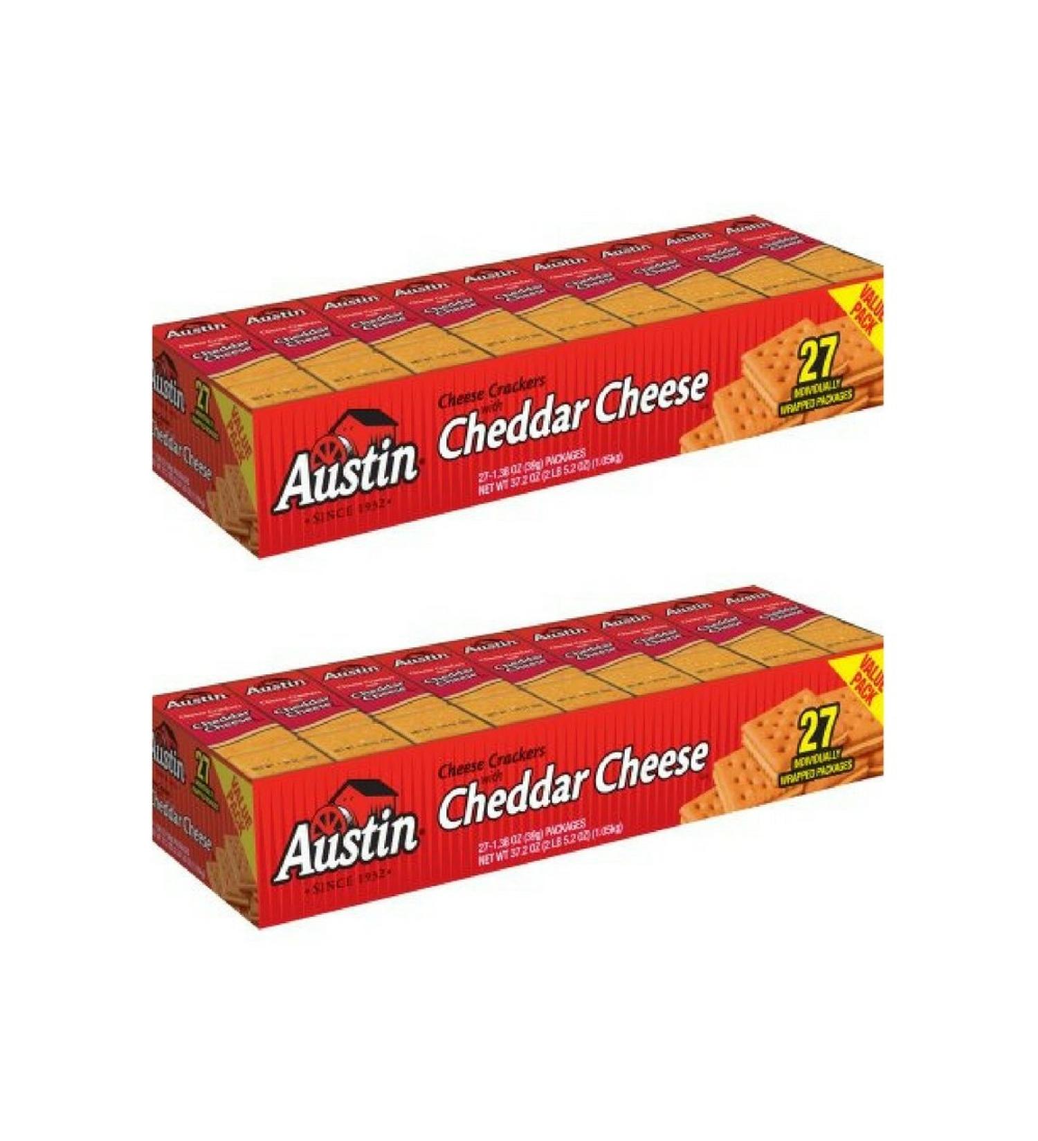 Cheddar Cheese Austin Cheese Crackers 1.38 oz - 27 Count (Pack of 2) - Buy Online on GoSupps.com