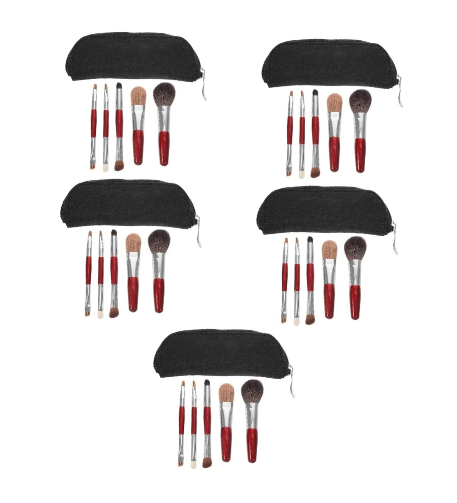 FRCOLOR 5 Sets makeup brush with bag travel makeup brush girls suit women s suits women makeup supplies beauty supply cosmetics brush loose makeup the face beauty tools - Buy Online on GoSupps.com
