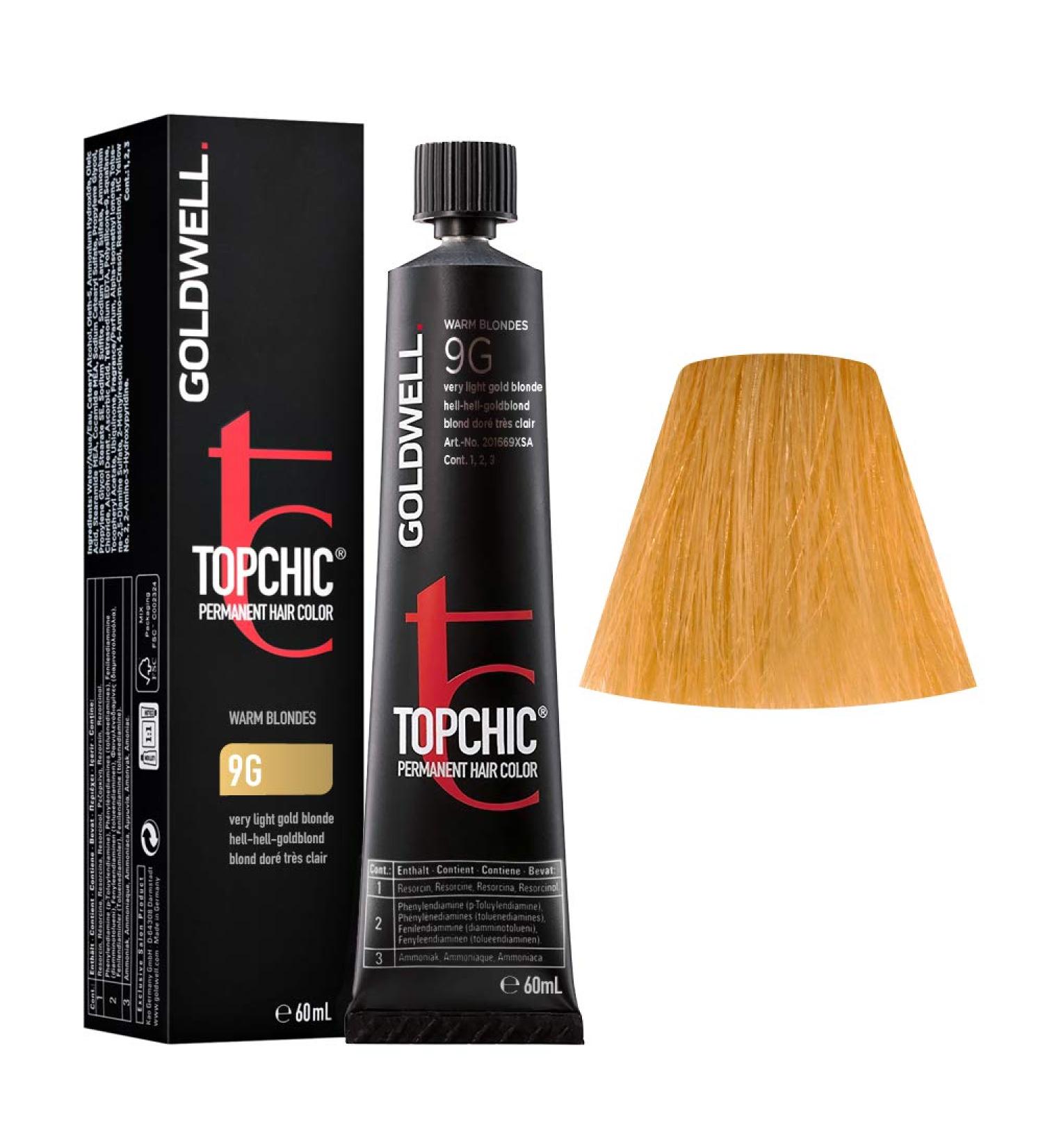 Goldwell Topchic hair colour 9G light-light-golden blonde 1 pack (1 x 60 ml) 9G light-light-golden blonde 60 ml (1 pack)
