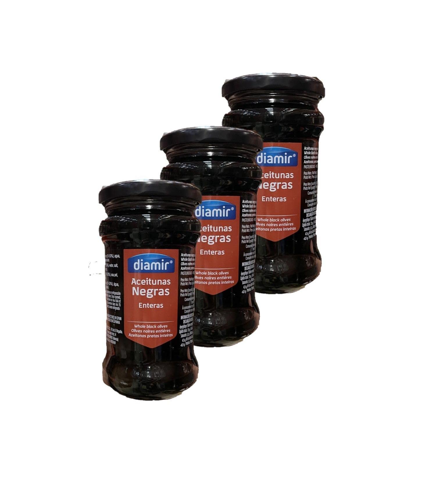 Lot 3x Whole black olive - Jar 300g