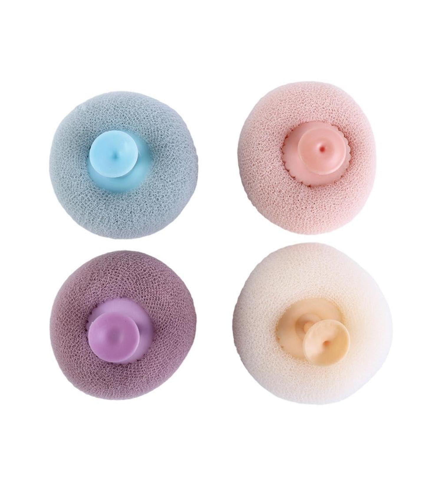 4Pcs Sunflower Bath Ball Scrubber | Exfoliating Shower Sponge with Suction Cup | International Shipping Available - Buy Online on GoSupps.com