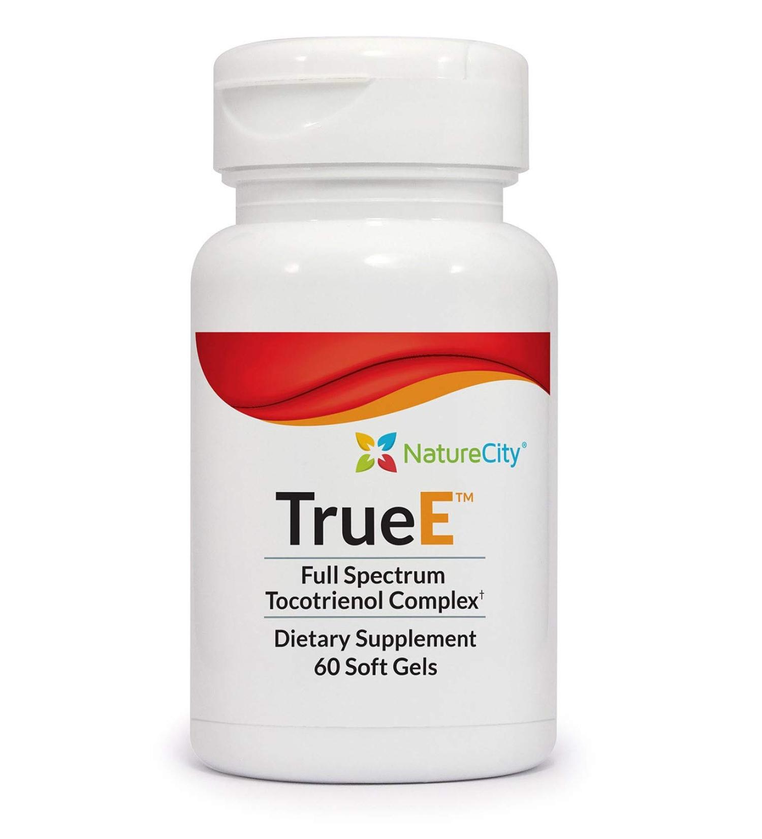 True-E Full Spectrum Vitamin E Tocotrienols Alpha Tocopherol Complex 60 Soft Gels - Buy Online on GoSupps.com