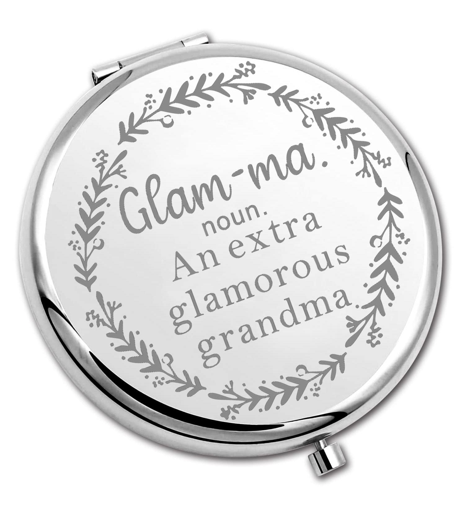 PLITI Glamma Definition Grandma Compact Mirror | Grandchildren Birthday Gift | Funny Pocket Mirror - Buy Online on GoSupps.com