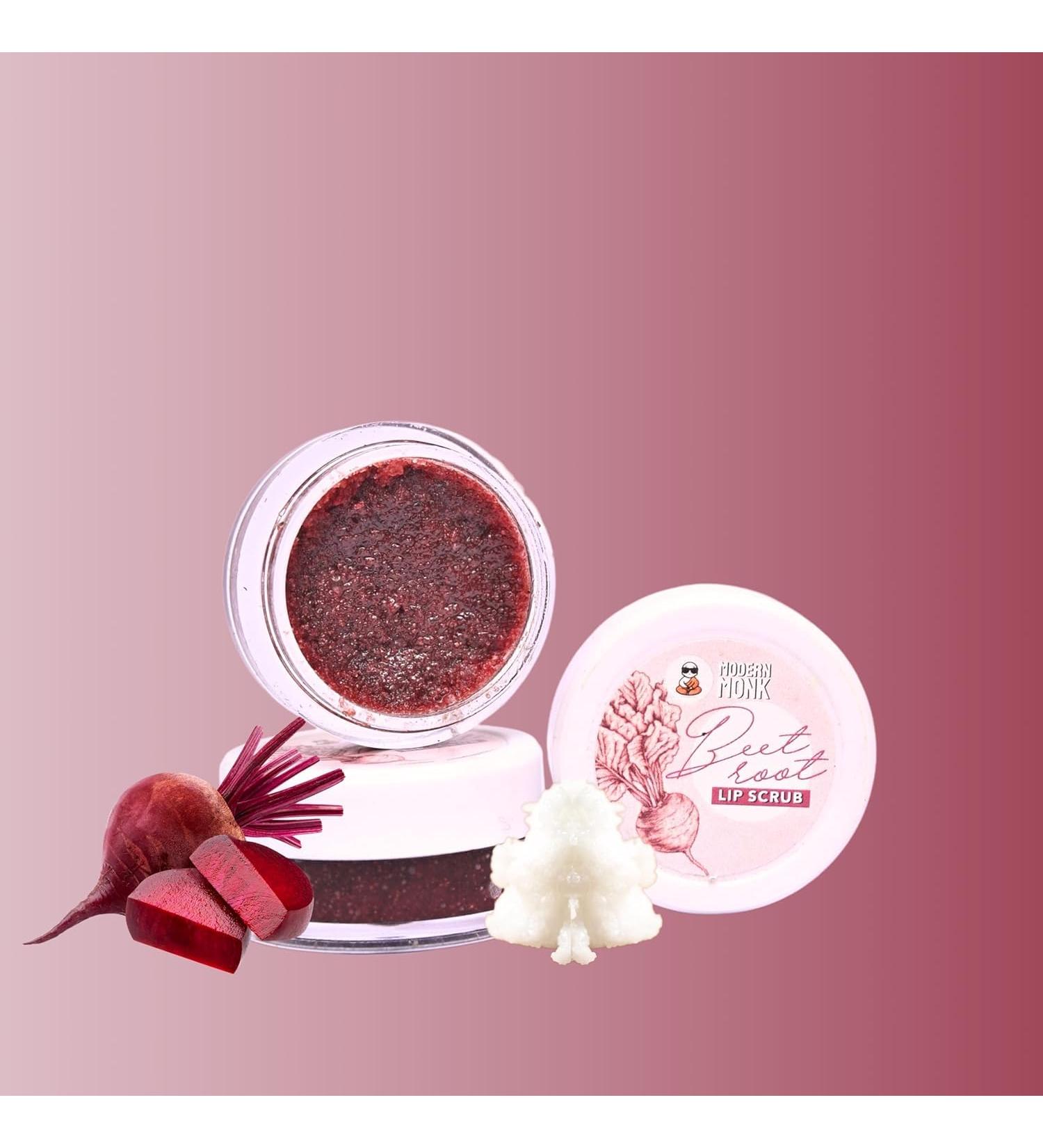 Beetroot Lip Scrub for Brightening of Dark Lips & Nourishment of Chapped Lips Exfoliates Gently Reduces Pigmentation For Men and Women (10 gm)