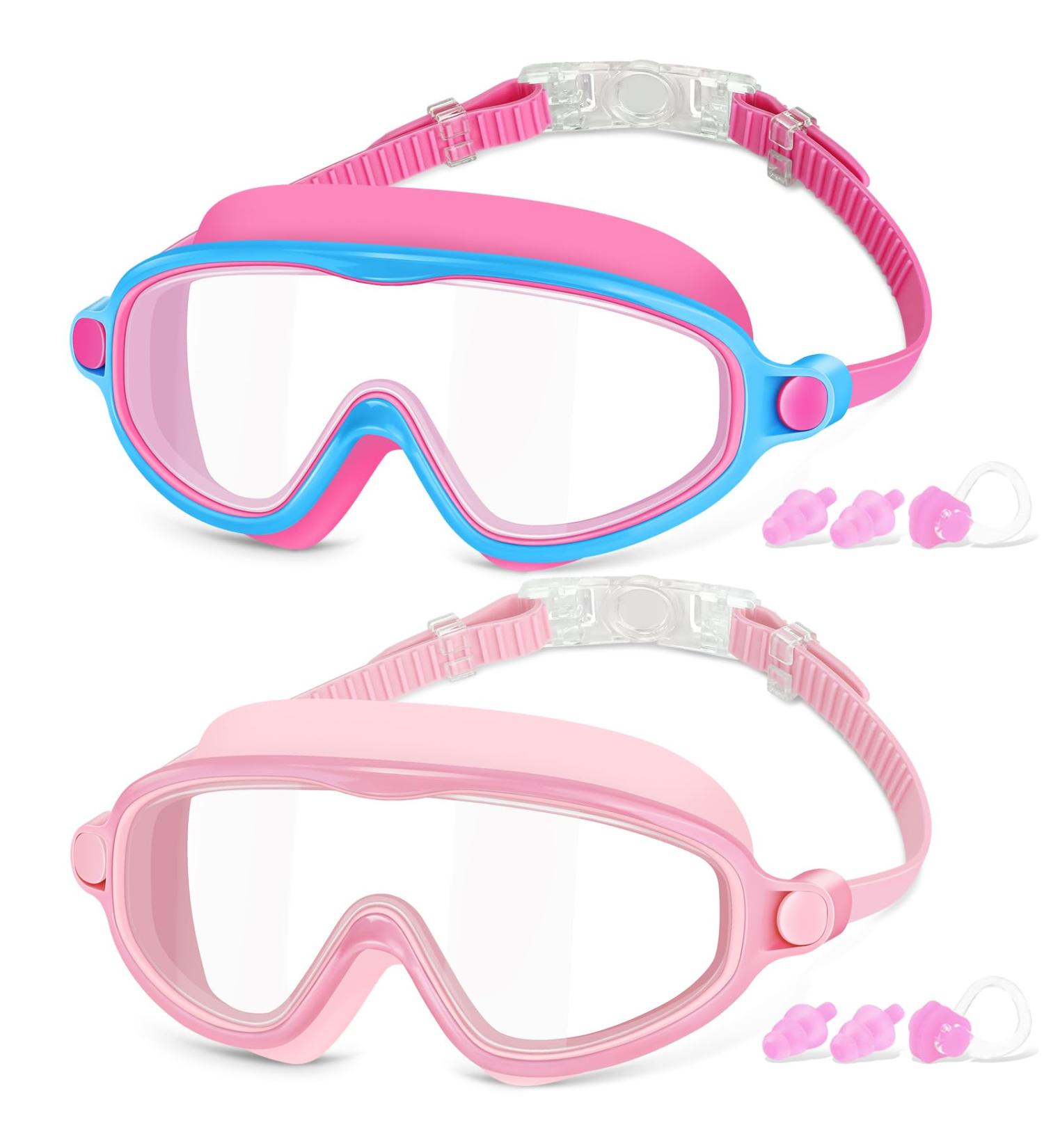 Cooloo Children s Swimming Goggles 2-Pack | UV Protection Adjustable Fits for Ages 4-14 | Pink & Blue - Buy Online on GoSupps.com