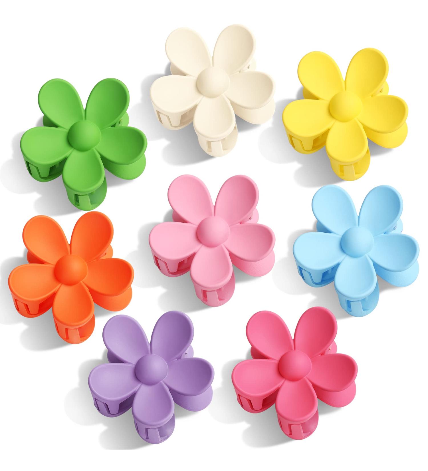 Tyfthui 8-Piece Matte Daisy Hair Claw Clips Set - Non-Slip Strong Hold Hair Accessories for Women & Girls - 8 Colors Cute Flower Hair Clips - Perfect Gift | Color A - Buy Online on GoSupps.com