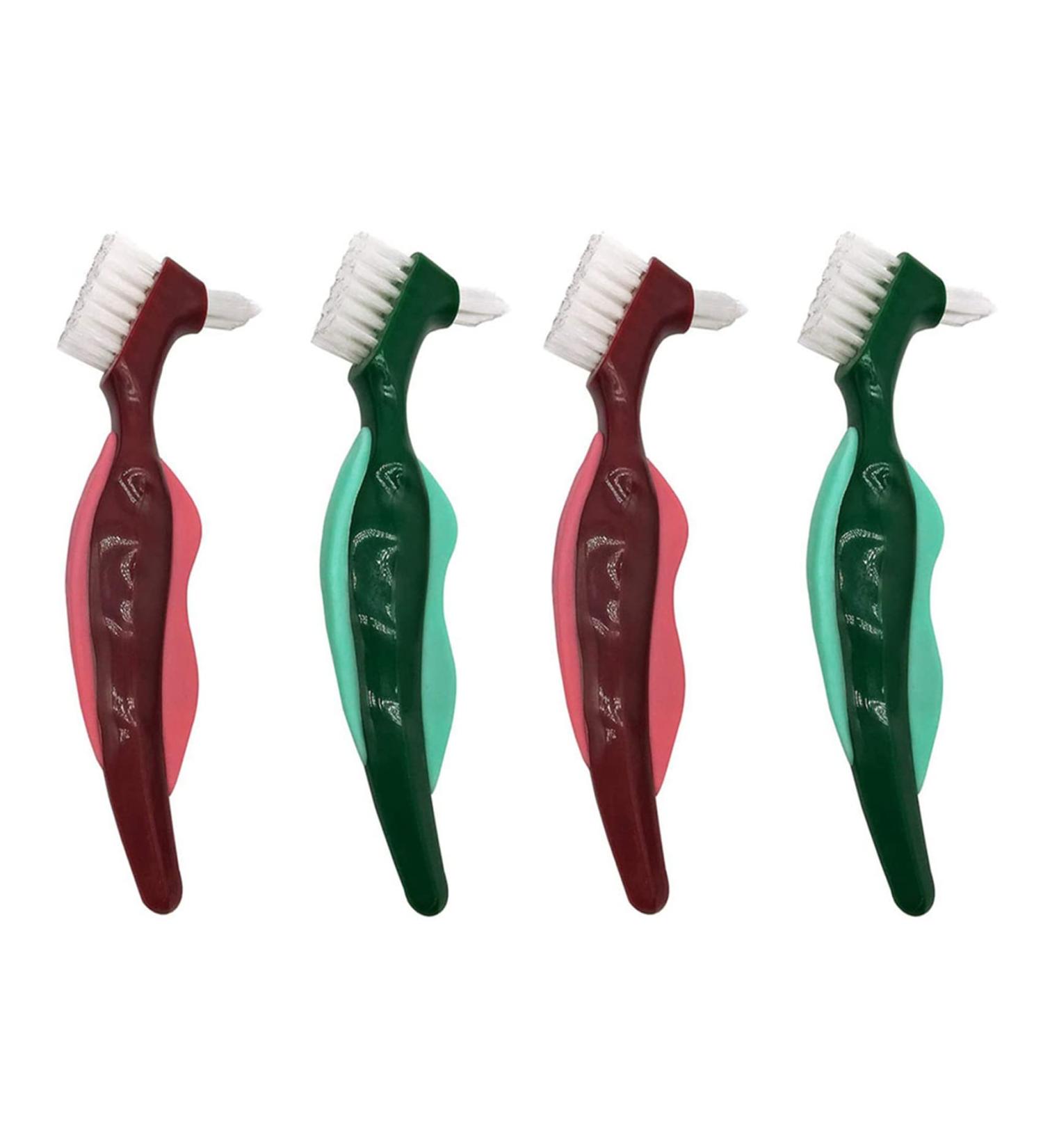 Zwensedhy 4-Part Premium Toothbrush Set - Hard Prosthesis & Cleaning Brush with Multi-Layered Bristles | Portable Double-Page Design for Ultimate Oral Care - Buy Online on GoSupps.com