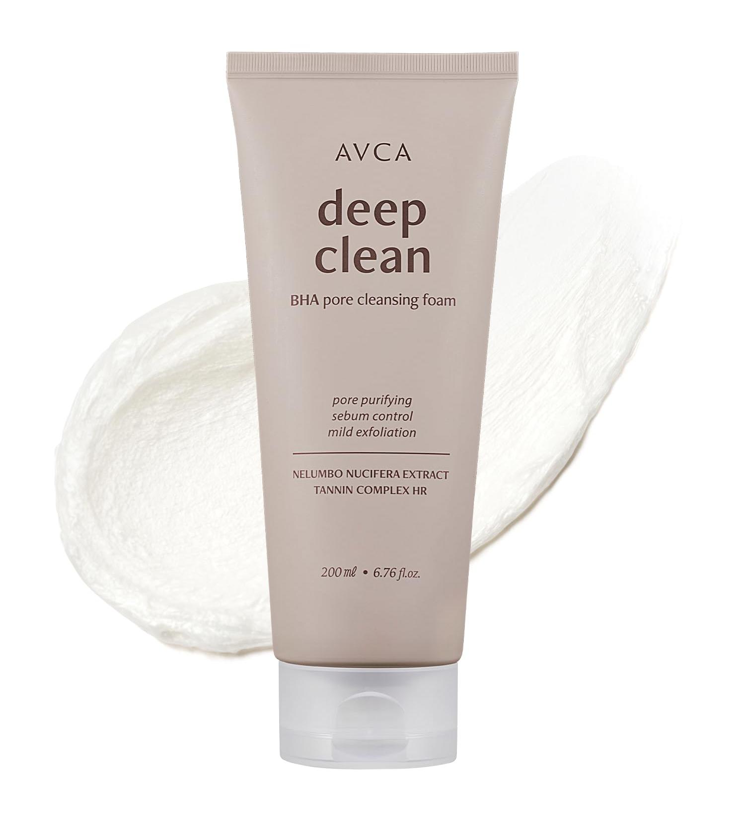 AVCA BHA Pore Cleansing Foam 200ml (6.76 fl oz) Korean Facial Cleanser Face Wash Daily Dead Skin Care for All Skin Types Face Cleanser with Salicylic Acid Korean Skincare - Buy Online on GoSupps.com