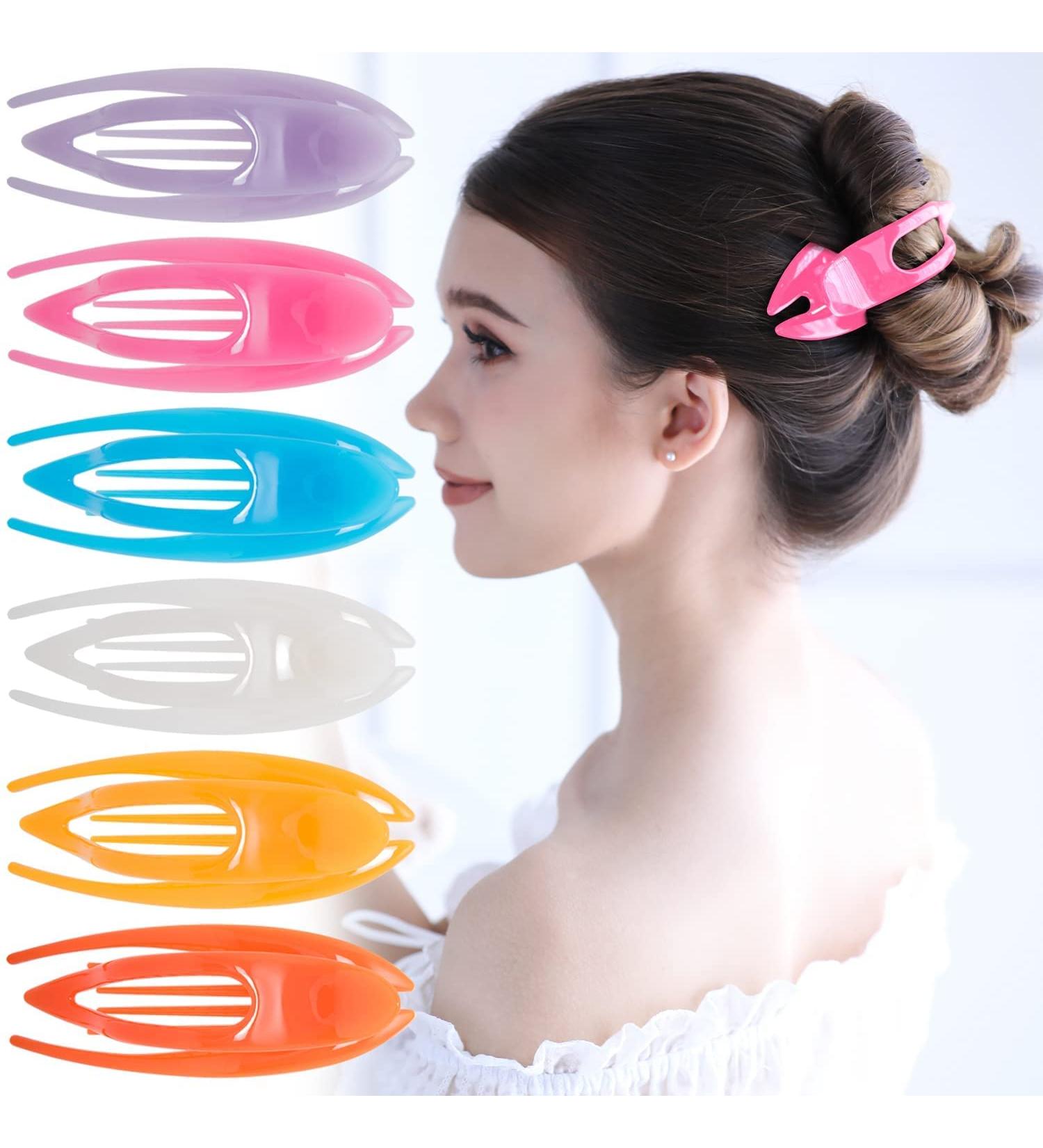 RC Roche 6-Piece Curved Hair Clips - High-Quality Non-Slip Hair Clamps for Women & Girls - Colorful & Durable Hair Accessories - Buy Online on GoSupps.com