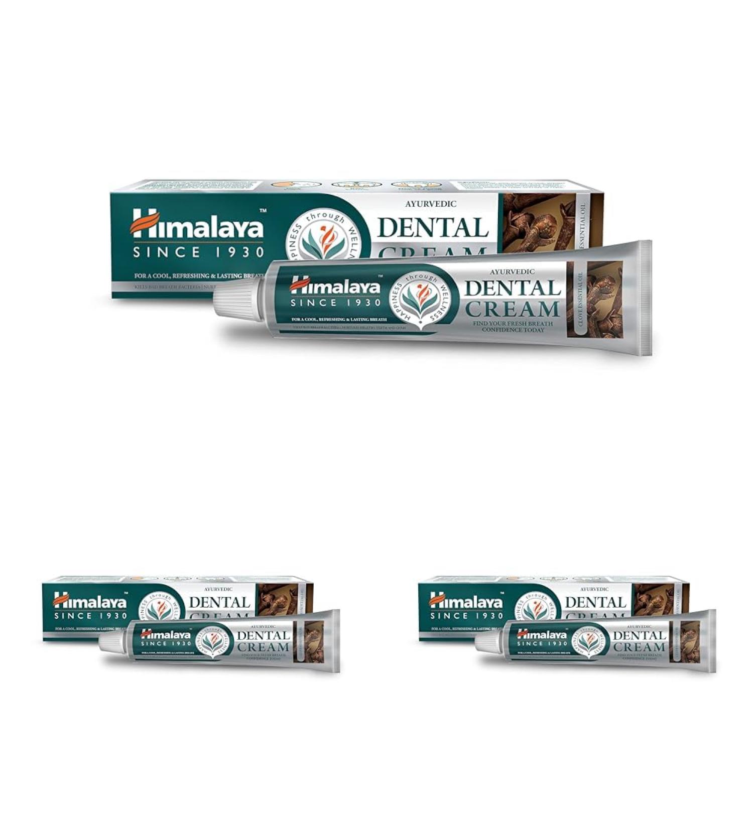 Himalaya Ayurvedic Dental Cream with Essential clove Oil |Prevents cavities tooth decay Natural Anti-Odour Agent for bad breath| Formulated by dental experts - 100g (Lot de 3)