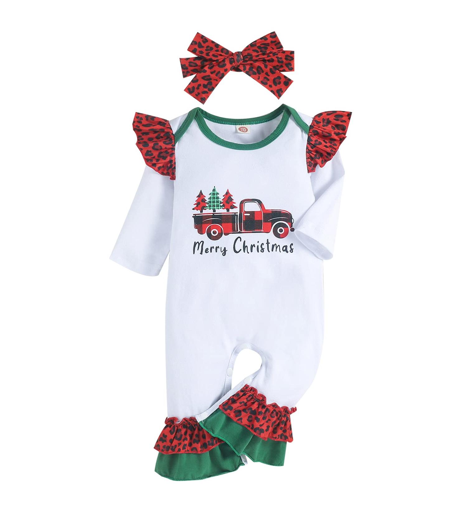 Loalirando Baby Christmas Romper | My First Xmas Outfit for Newborn Toddler | 9-12 Months | White 60 - Buy Online on GoSupps.com
