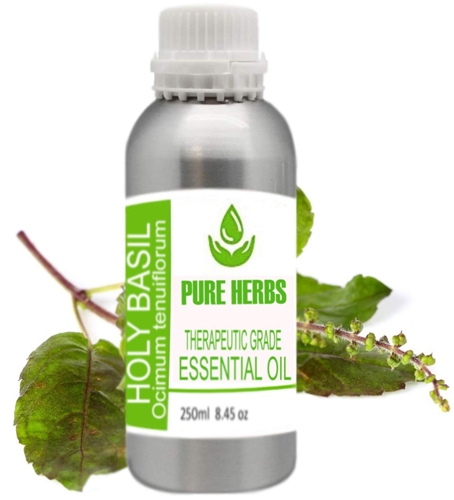 Pure Herbs Holi Basil (OCIMUM Sanctum) pure and natural therapeutic oil 250 ml