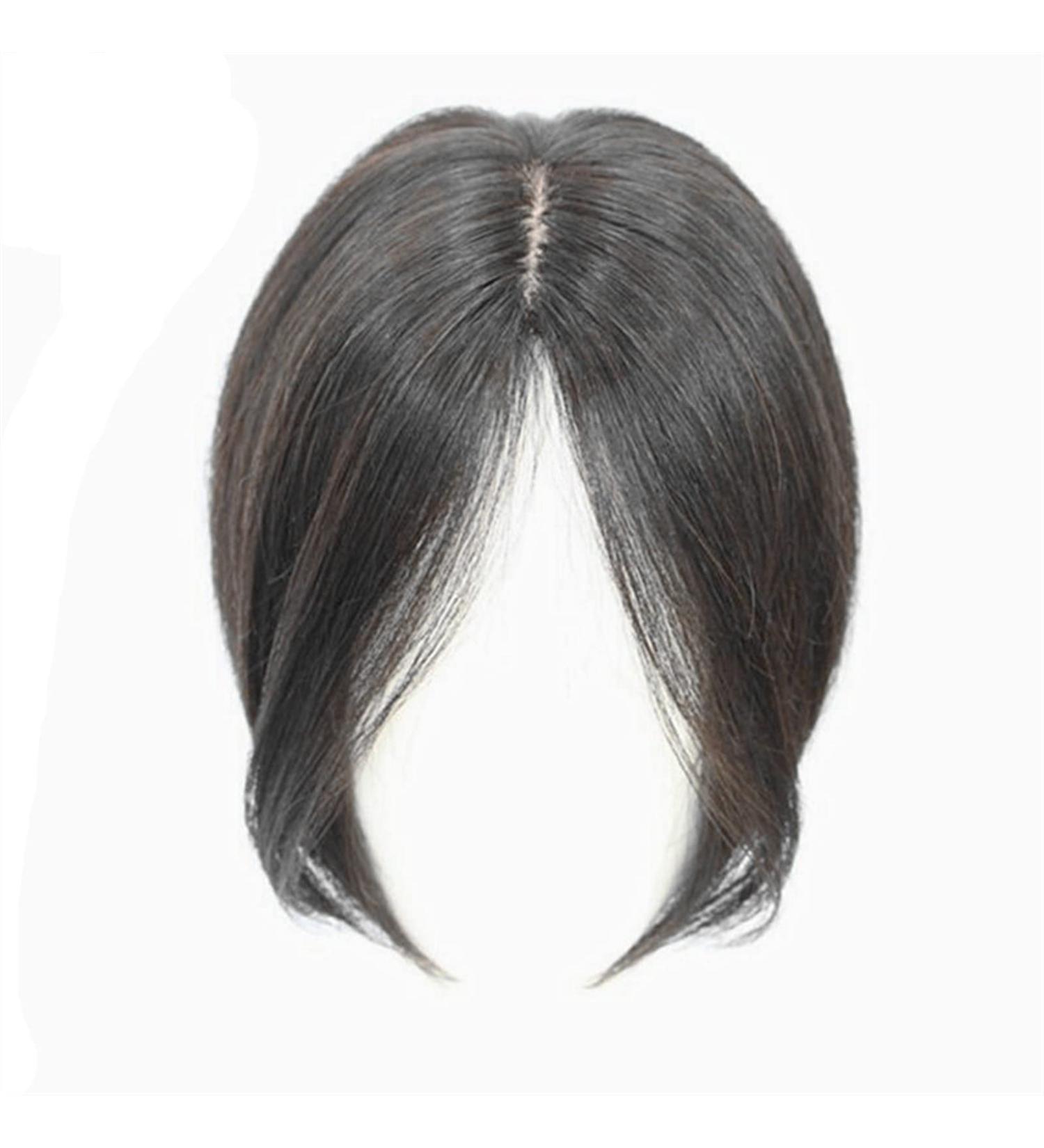Bangs Bangs Hair Clip in Human Hair Bangs Middle Part Indian Fringe Hairpieces Straight Natural Hair Crown Topper Clip in Top Hairpieces for Women with Thinning Hair for Women Curved Bangs for Daily Natural Black - Buy Online on GoSupps.com