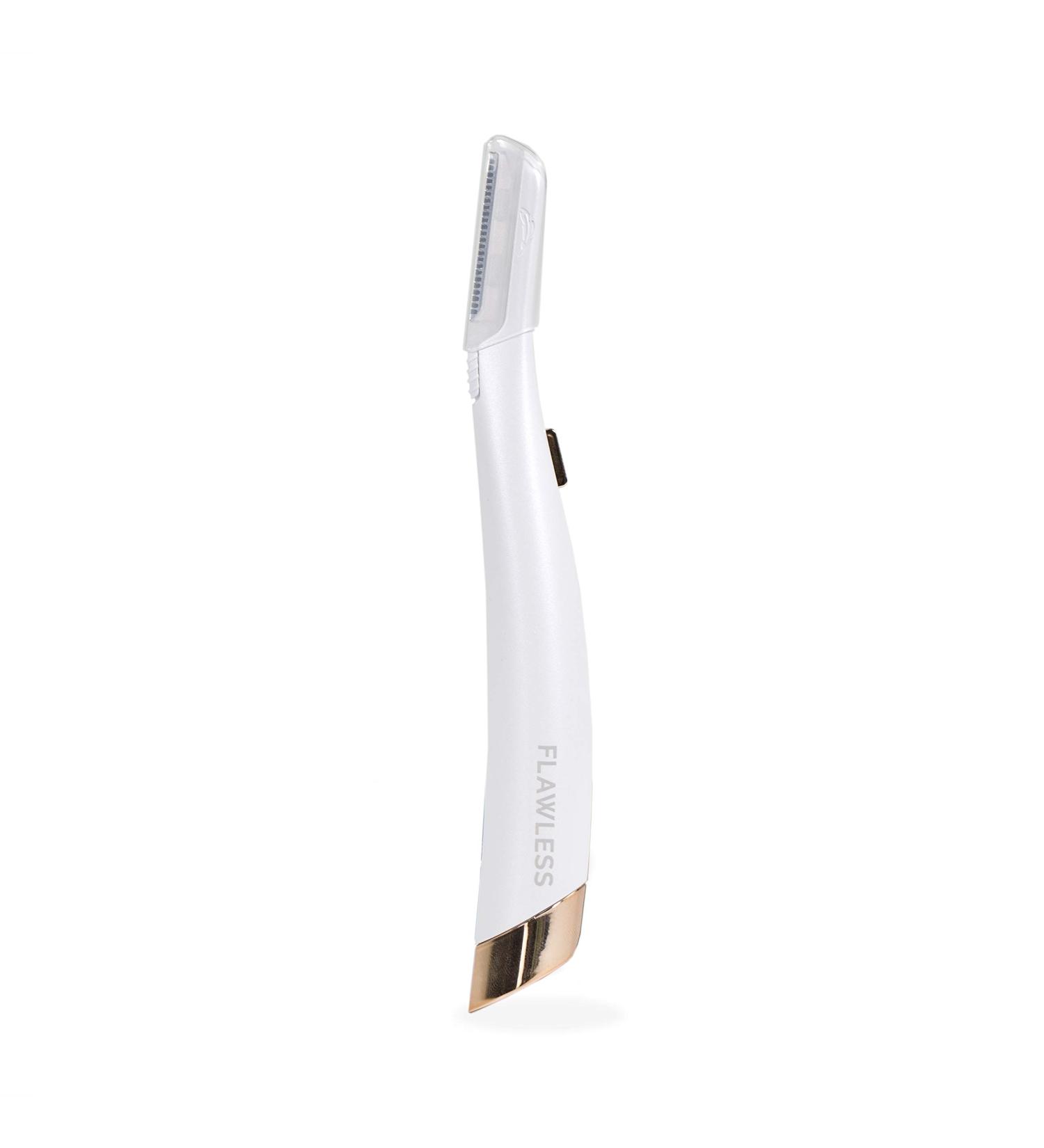 Finishing Touch Flawless Dermaplane Glo Lighted Facial Exfoliator - White/Rose Gold with 6 Replacement Heads - Buy Online on GoSupps.com