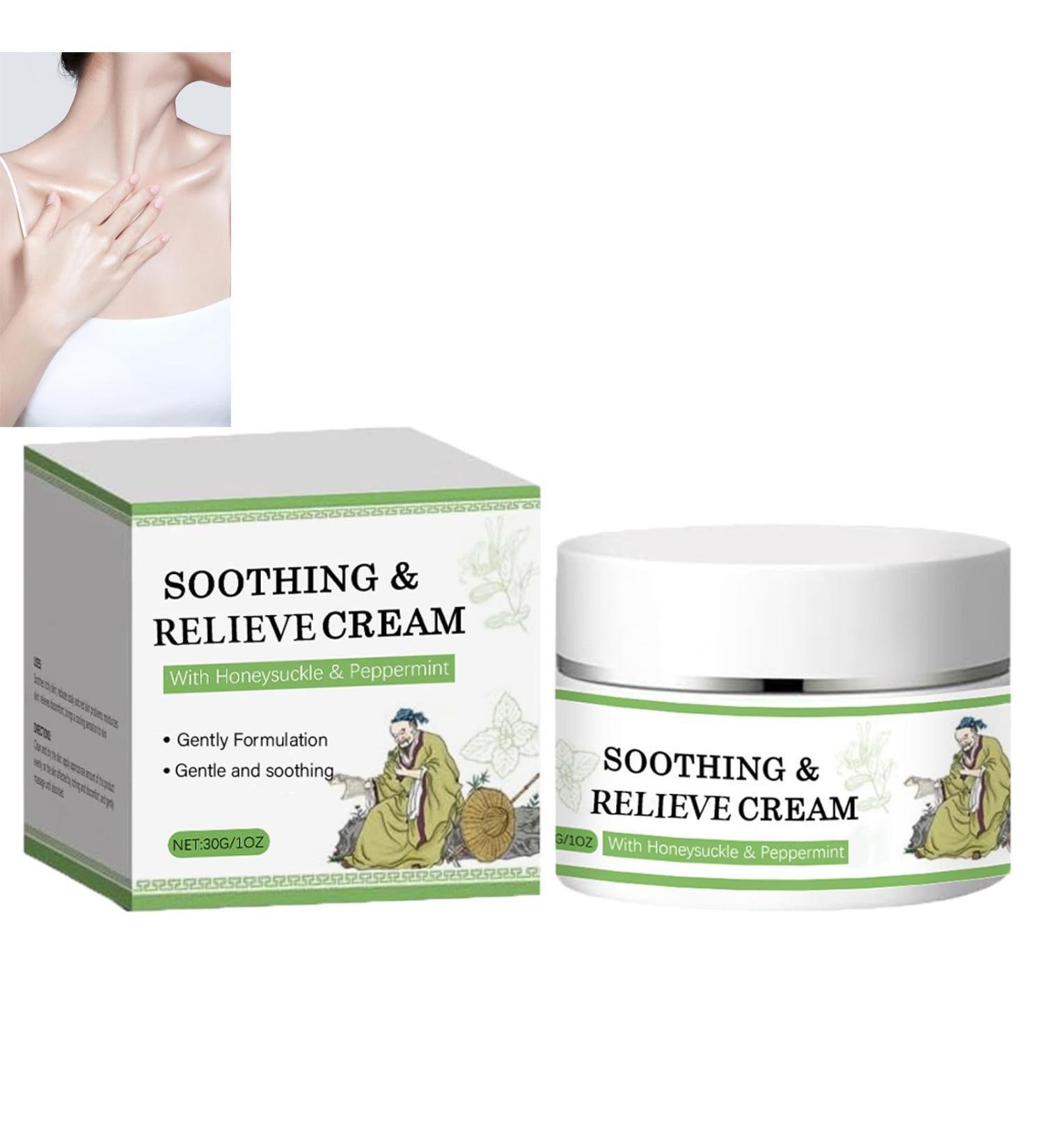 Cr me apaisante et apaisante hydratante rafra chissante naturelle pour apaiser et prot ger la peau irrit e avec du ch vrefeuille et de la menthe poivr e soulage en douceur les d mangeaisons (1pcs) - Buy Online on GoSupps.com