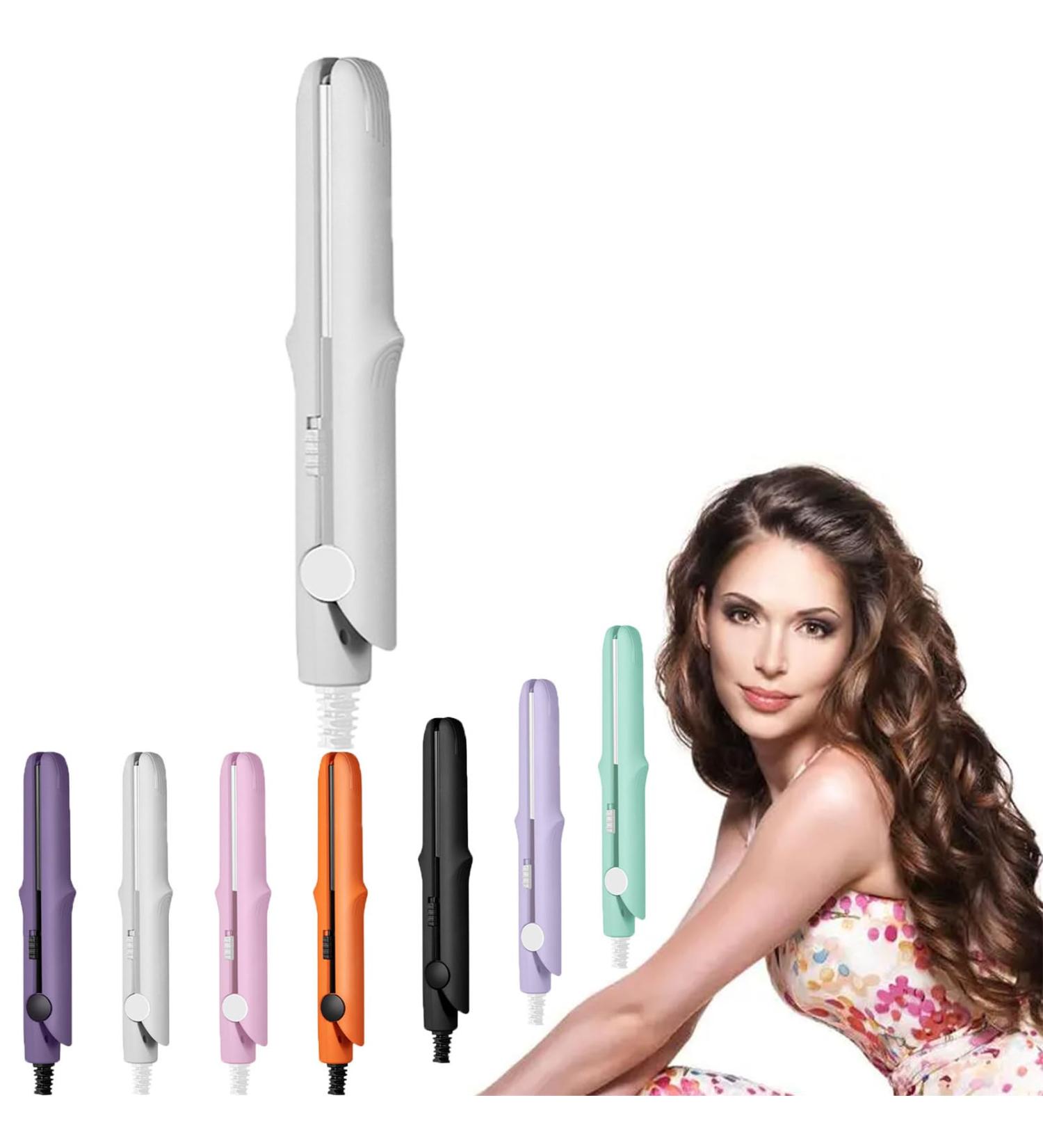 Gadgetcab Curling Iron Gadgetcab Mini Curling Iron Small Travel Curling Iron 2-in-1 Mini Curling Wand & Flat Iron Hair Straightener Portable Travel Curling For All Hair Types (White) - Buy Online on GoSupps.com