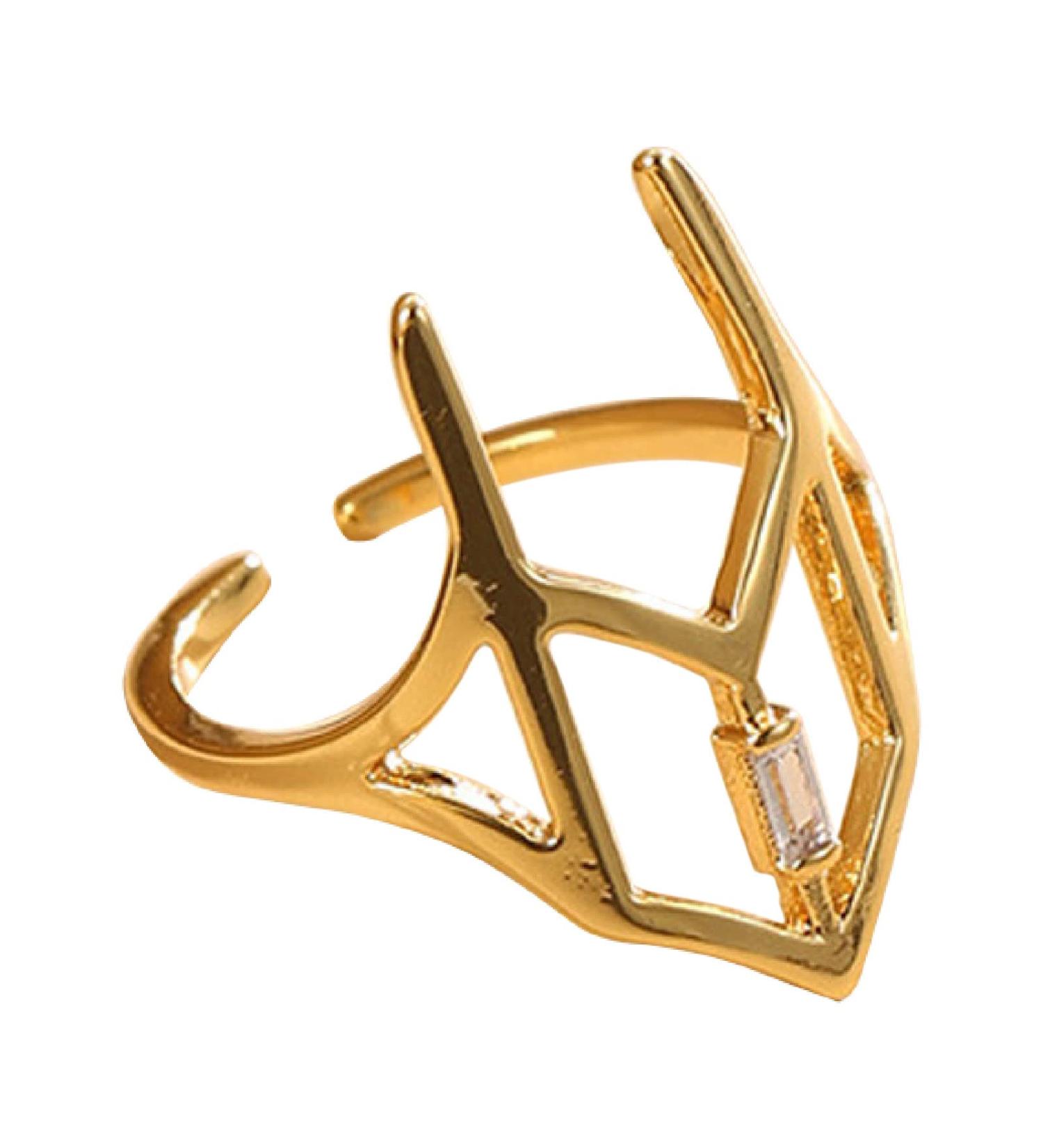 Punk Fingertip Micro-inlaid Zircon Opening Simple Party Jewelry Nail Decoration Finger Tip Rings Women Gift Gold-color - Buy Online on GoSupps.com