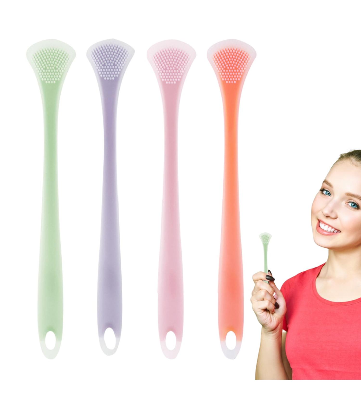 Pacienjo Tongue Brush - 4 Pack Silicone Tongue Cleaner for Fresh Breath & Healthy Oral Hygiene | International Shipping Available - Buy Online on GoSupps.com