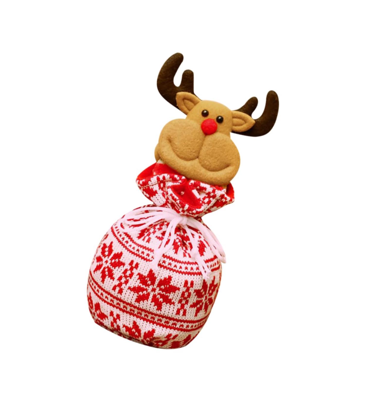 Abaodam Dining Table Decor 1pc Cookie Knitted Doll Portable Reindeer Elk Christmas Holiday Party Bags Bag Draw Candy Hanging - Buy Online on GoSupps.com