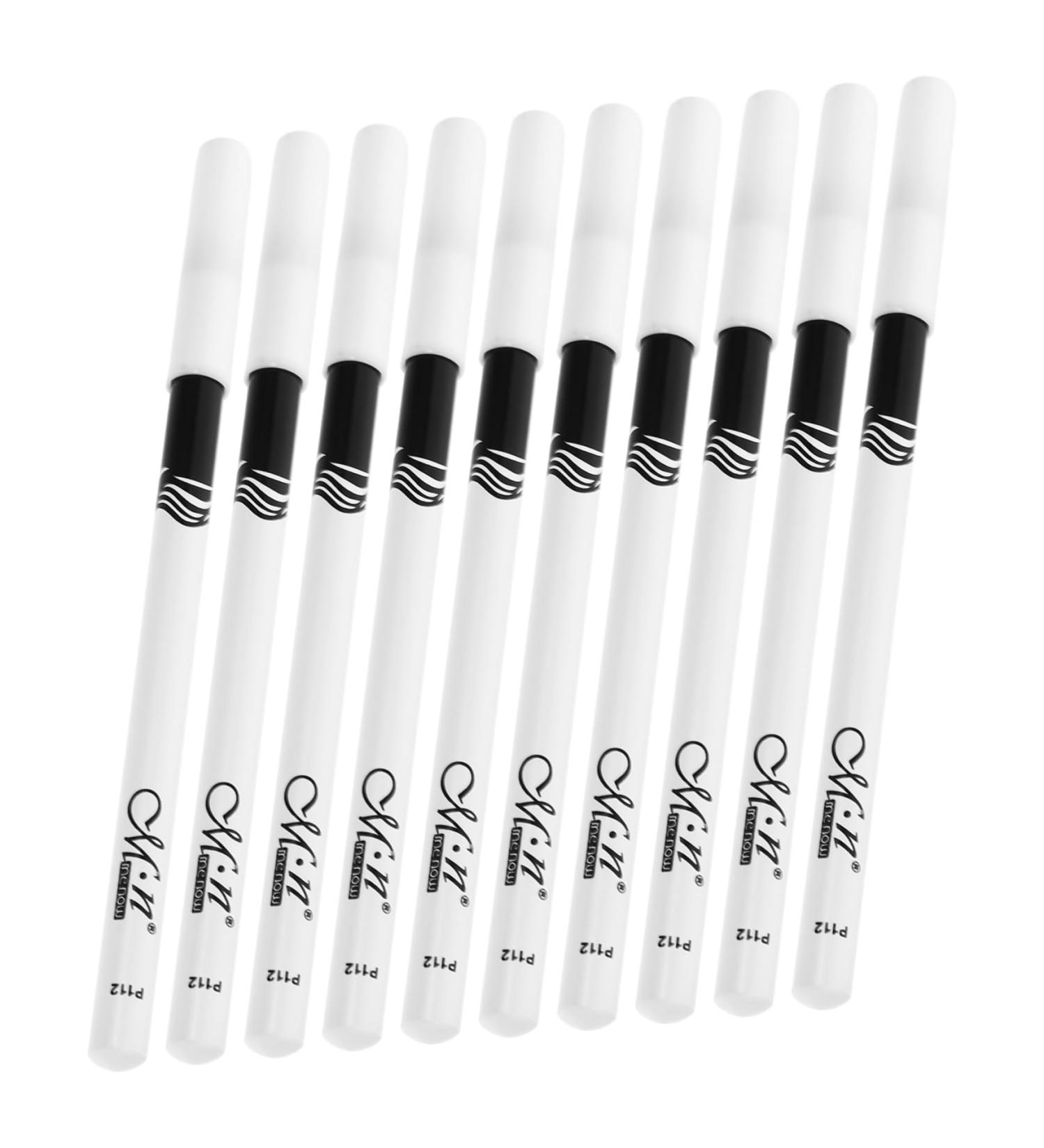 BIUDECO 30 Pcs Lying Silkworm Eyeliner Gel Professional Eyeliner Pencils Makeup Eyeliners Wooden Pole White - Buy Online on GoSupps.com
