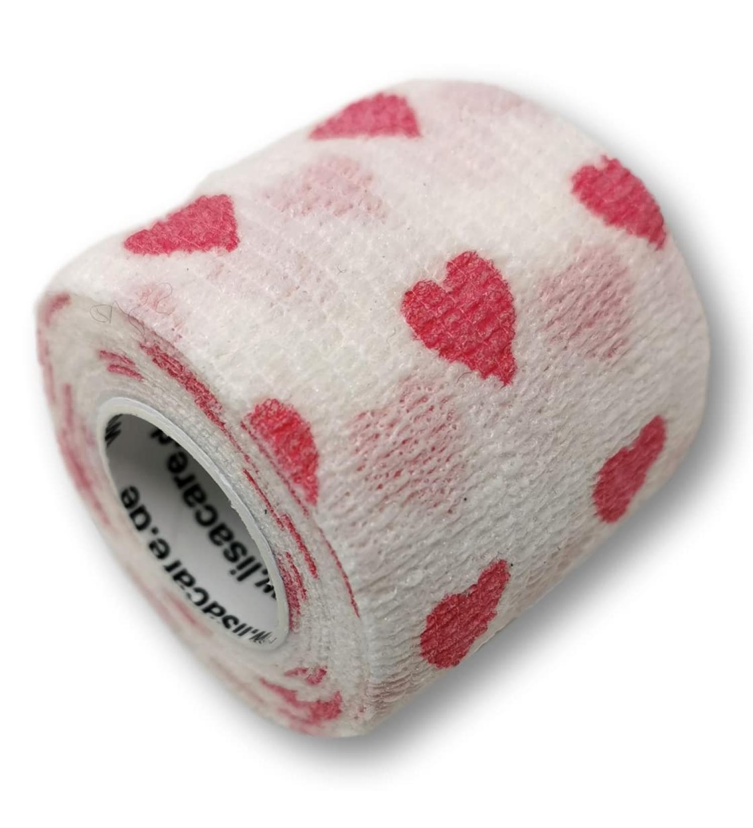 Lisacare Pavement Set - 4 Rolls 5cm Wide Self-Adhering Elastic Bandages for Kids - Heart White - Fun Colors & Motifs - Buy Online on GoSupps.com